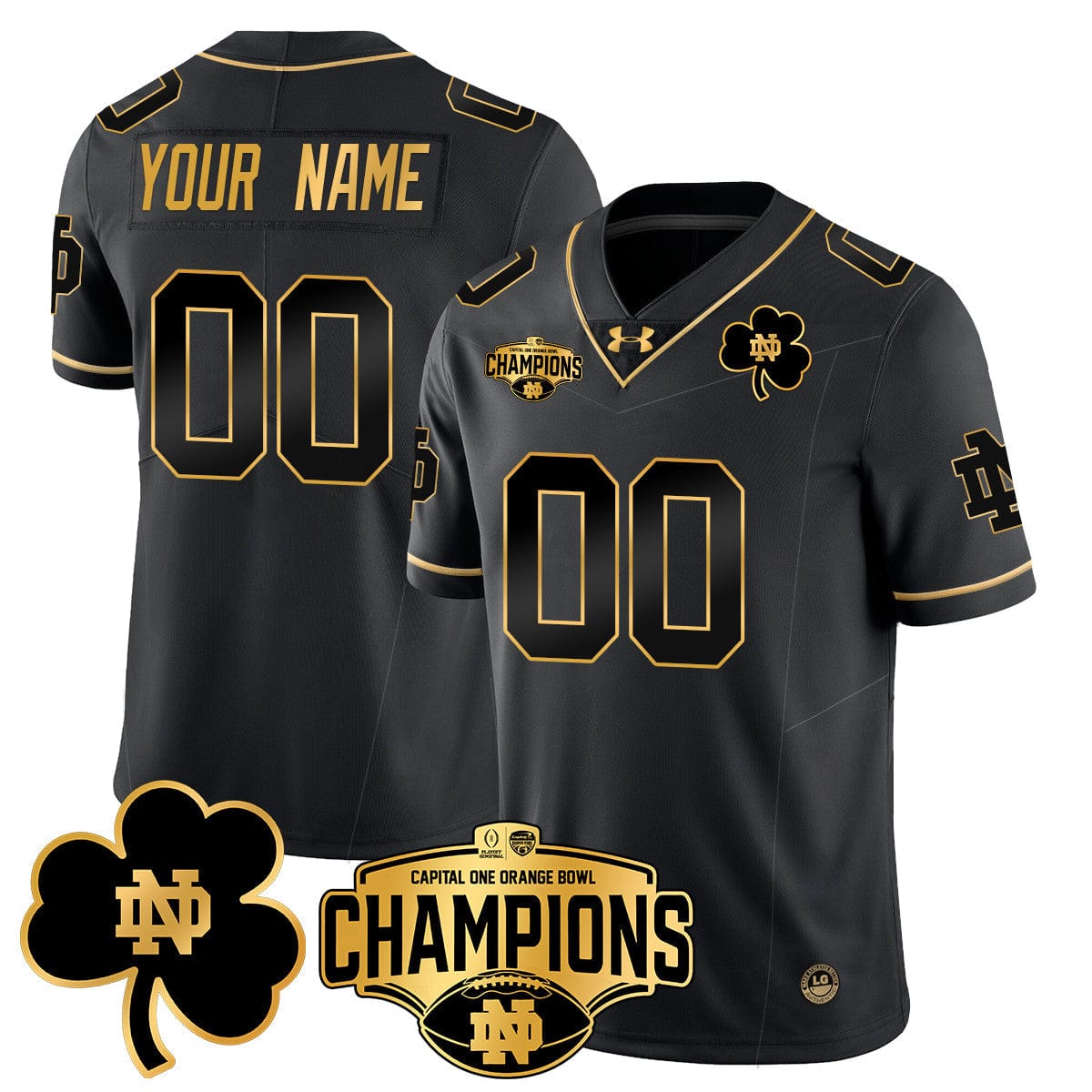 Custom Notre Dame Fighting Irish 2025 Orange Bowl Champions Jersey N5 - All Stitched - Image 9