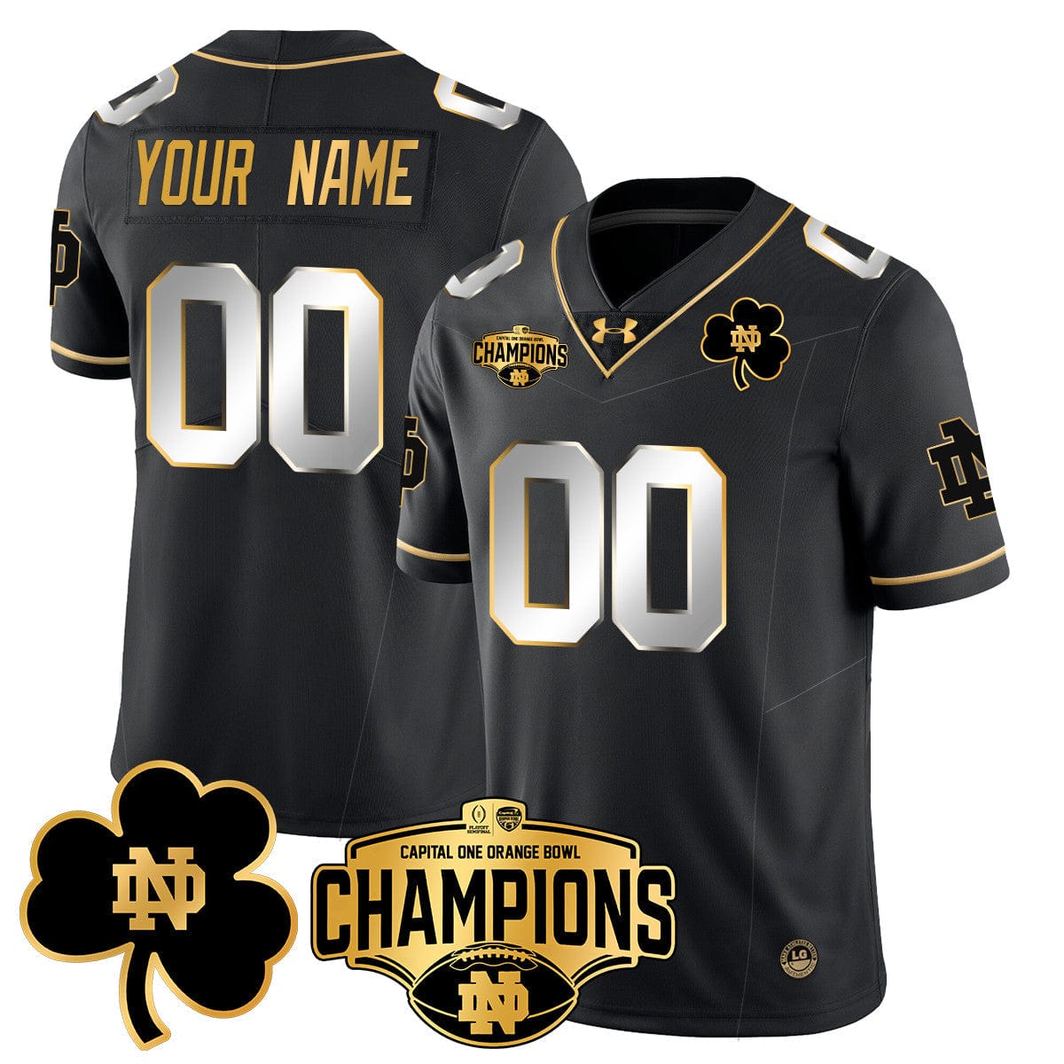 Custom Notre Dame Fighting Irish 2025 Orange Bowl Champions Jersey N5 - All Stitched - Image 8