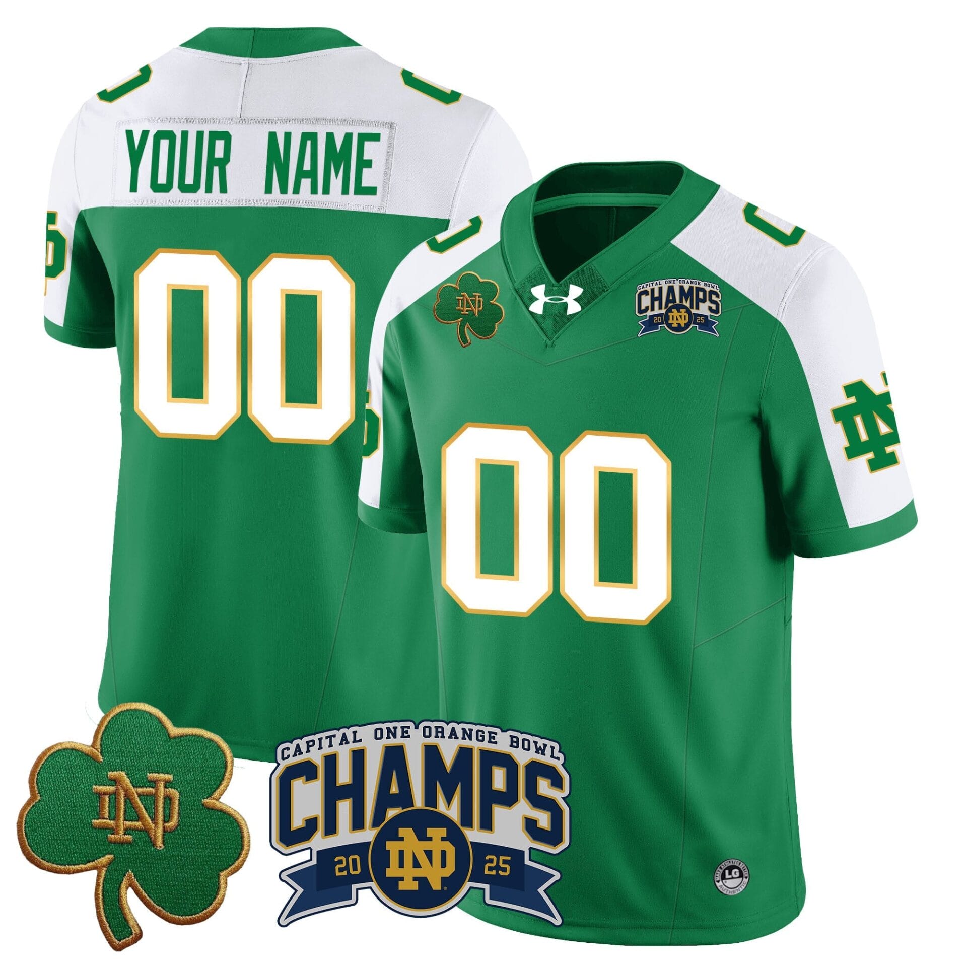 Custom Notre Dame Fighting Irish 2025 Orange Bowl Champions Jersey N6 - All Stitched