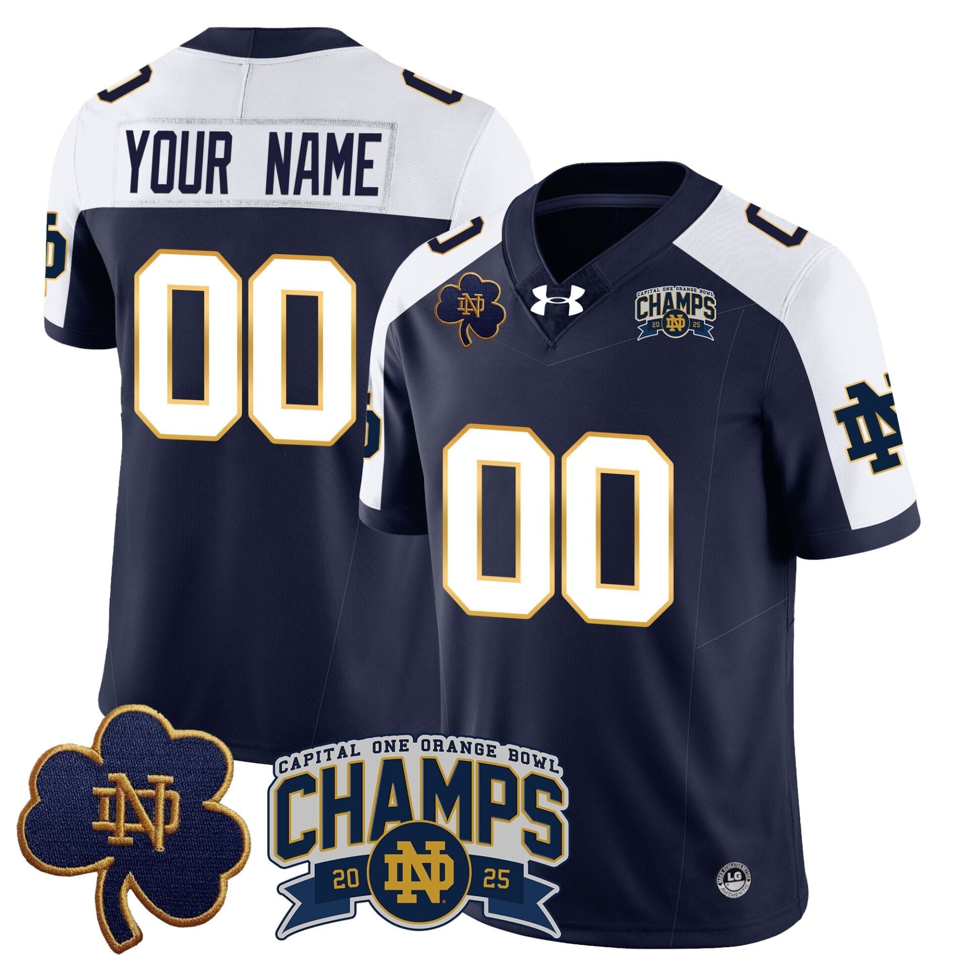 Custom Notre Dame Fighting Irish 2025 Orange Bowl Champions Jersey N6 - All Stitched - Image 12