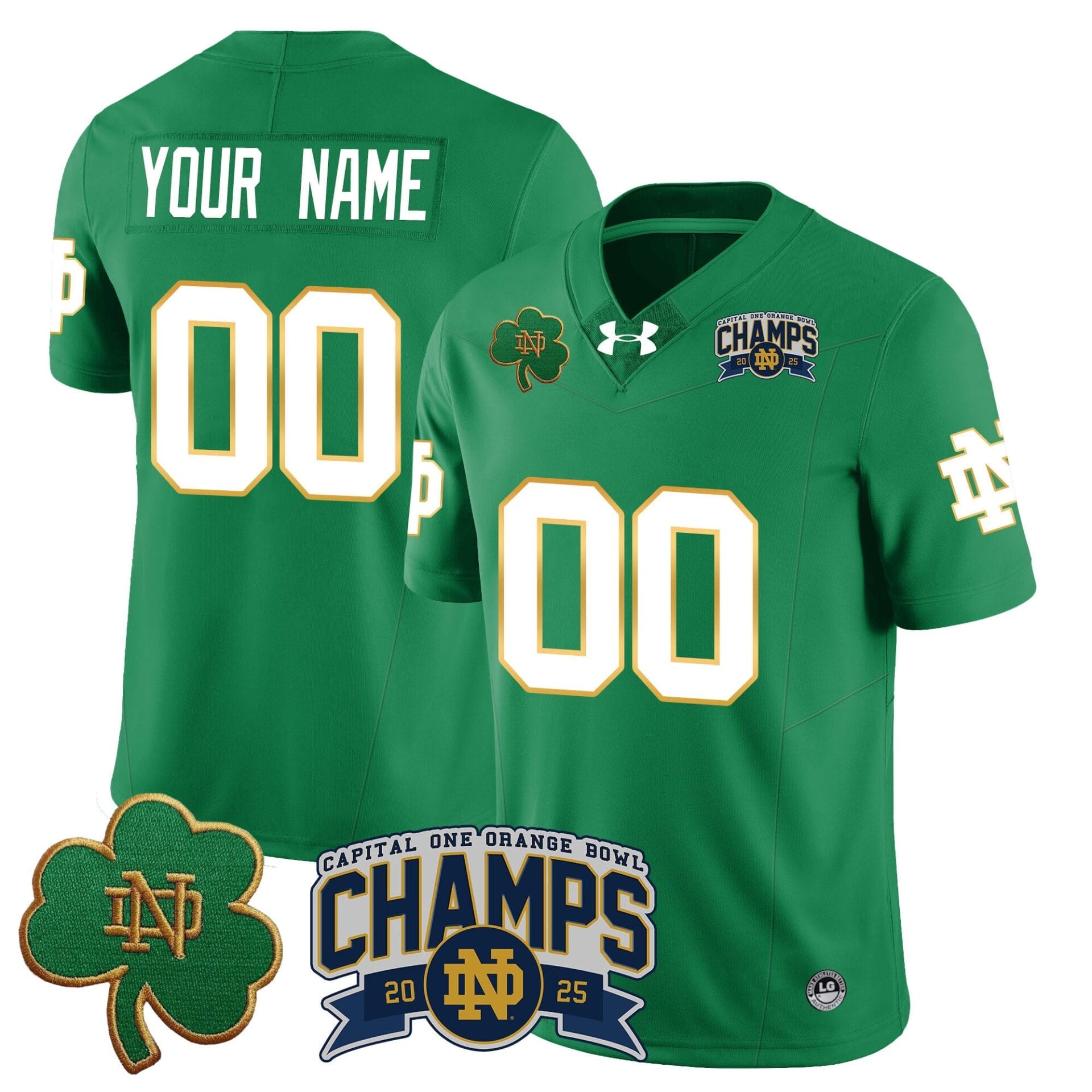 Custom Notre Dame Fighting Irish 2025 Orange Bowl Champions Jersey N6 - All Stitched - Image 5