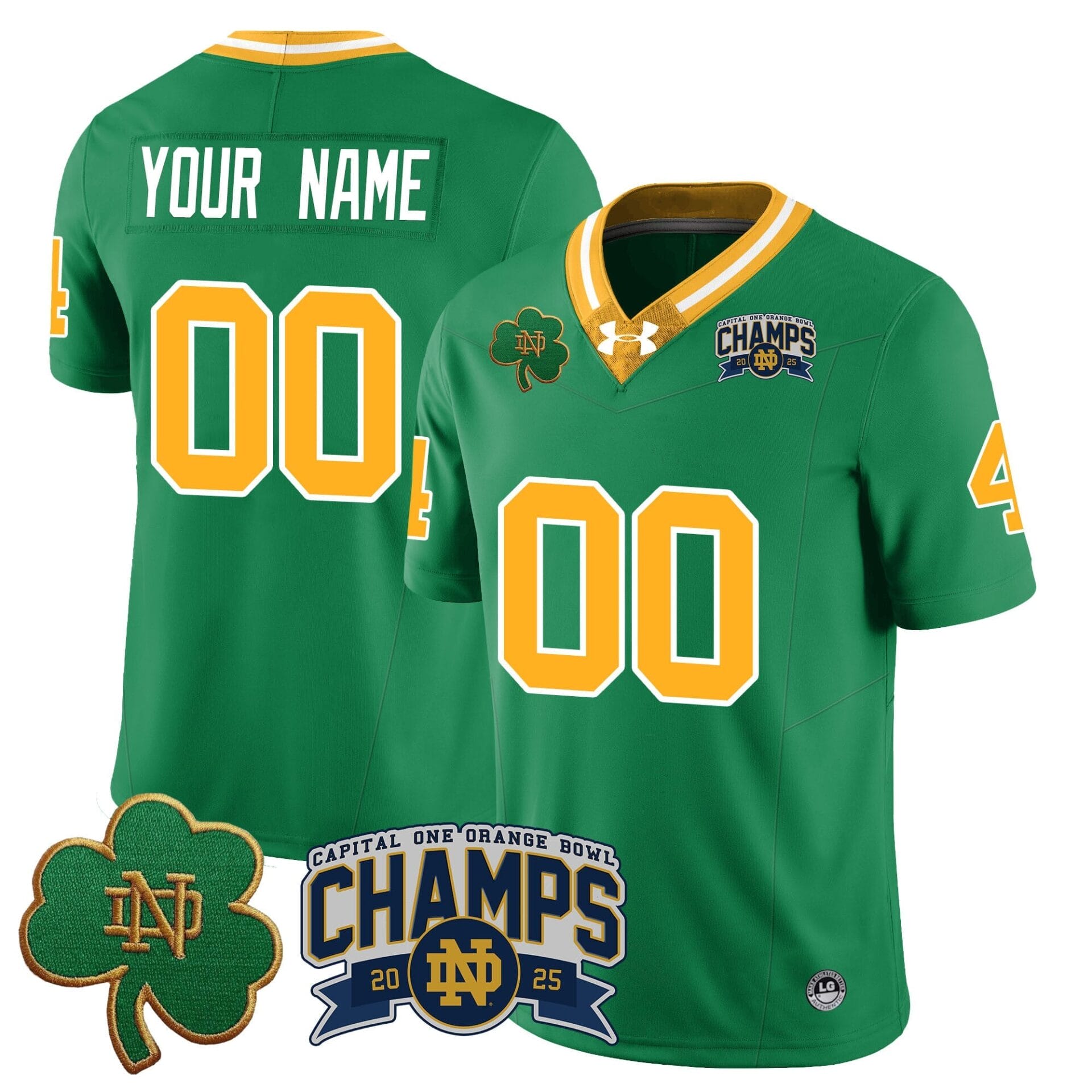 Custom Notre Dame Fighting Irish 2025 Orange Bowl Champions Jersey N6 - All Stitched - Image 8