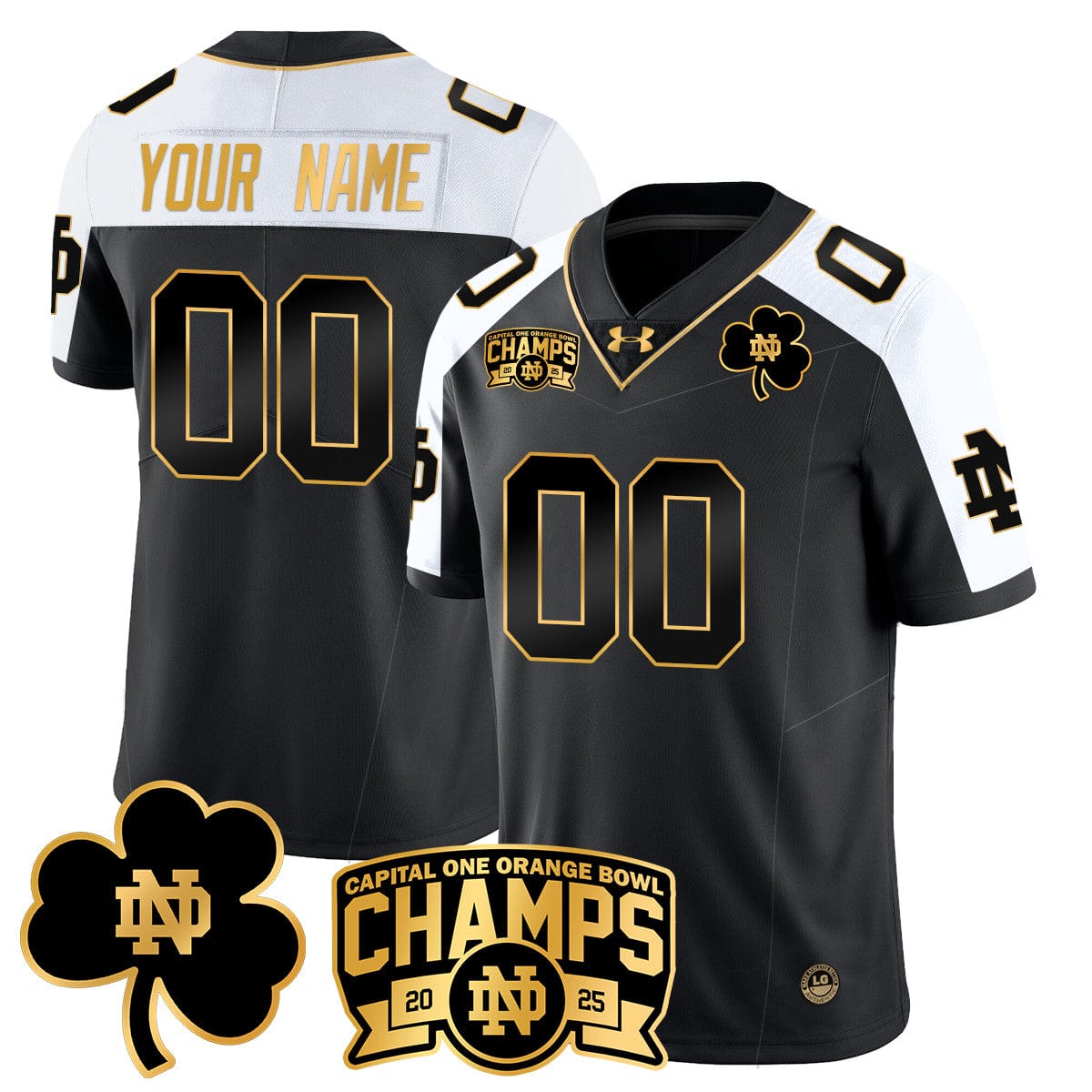Custom Notre Dame Fighting Irish 2025 Orange Bowl Champions Jersey N6 - All Stitched - Image 6