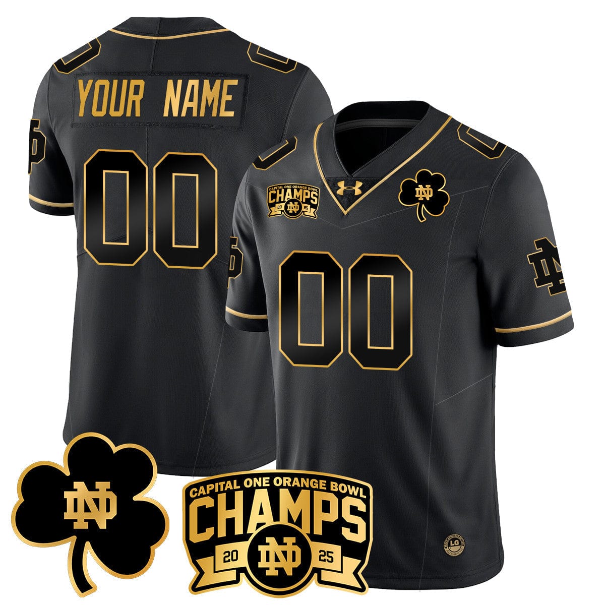 Custom Notre Dame Fighting Irish 2025 Orange Bowl Champions Jersey N6 - All Stitched - Image 11