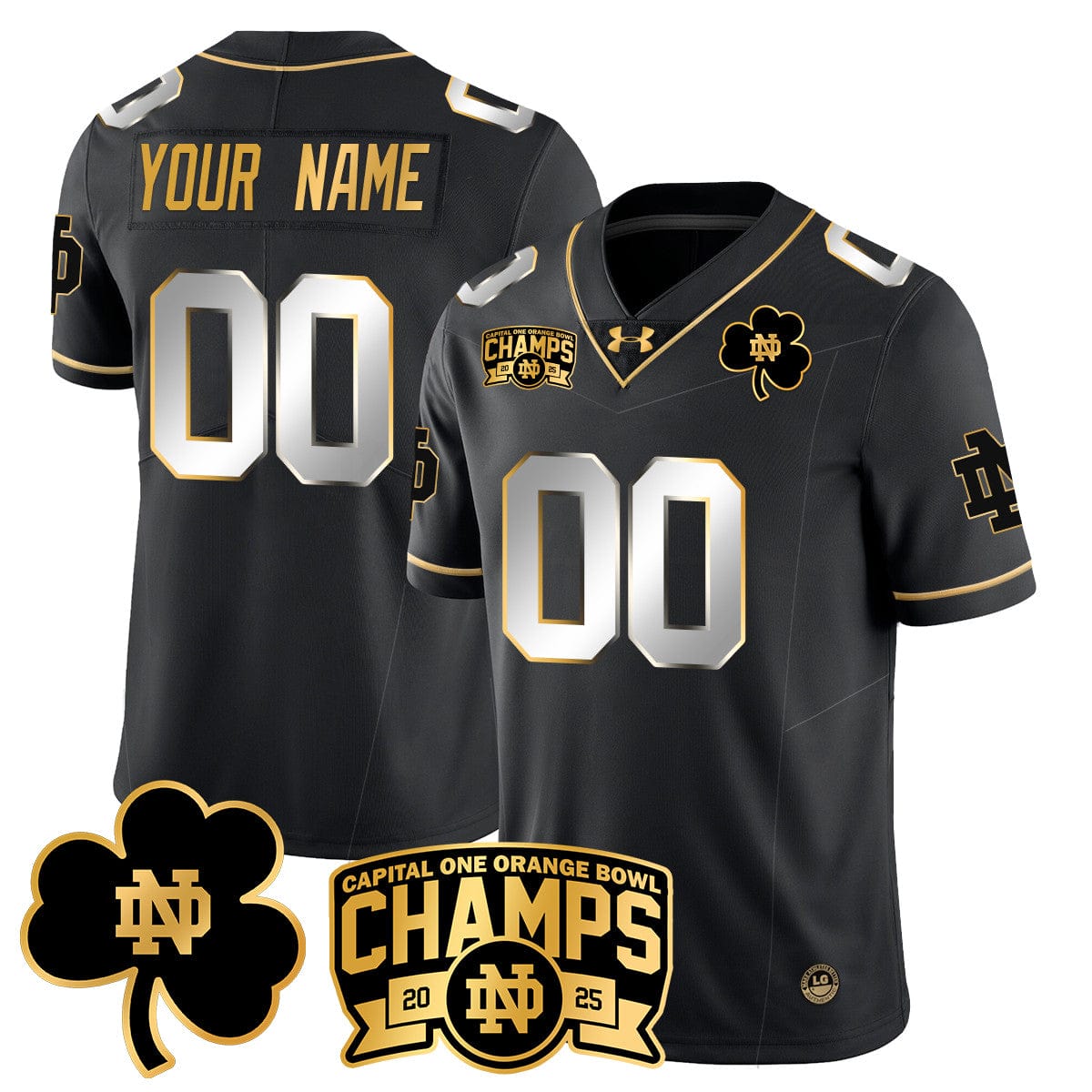 Custom Notre Dame Fighting Irish 2025 Orange Bowl Champions Jersey N6 - All Stitched - Image 10
