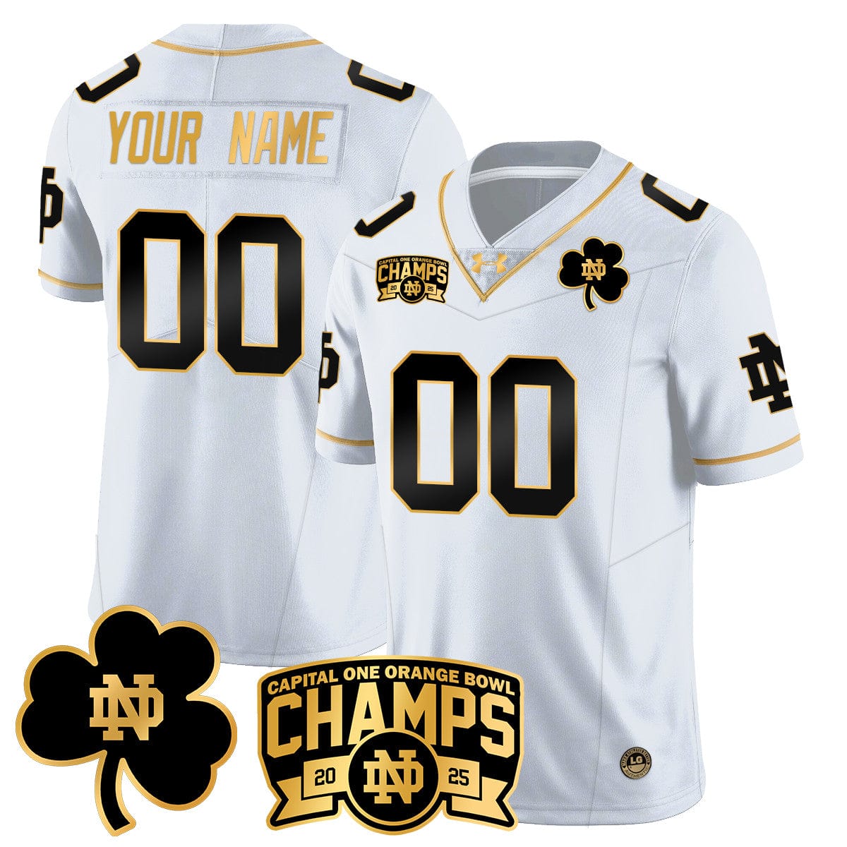 Custom Notre Dame Fighting Irish 2025 Orange Bowl Champions Jersey N6 - All Stitched - Image 9