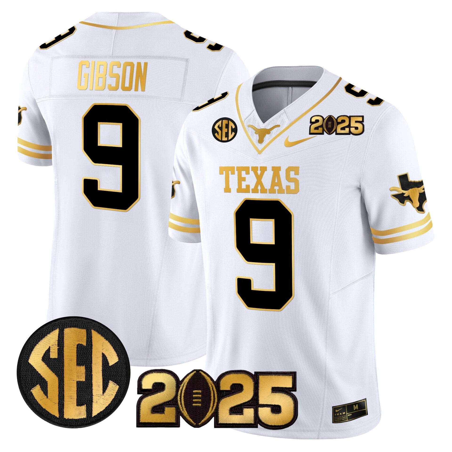 Texas Longhorns 2025 CFP Final Gold Patch Vapor Limited Jersey - All Stitched - Image 13