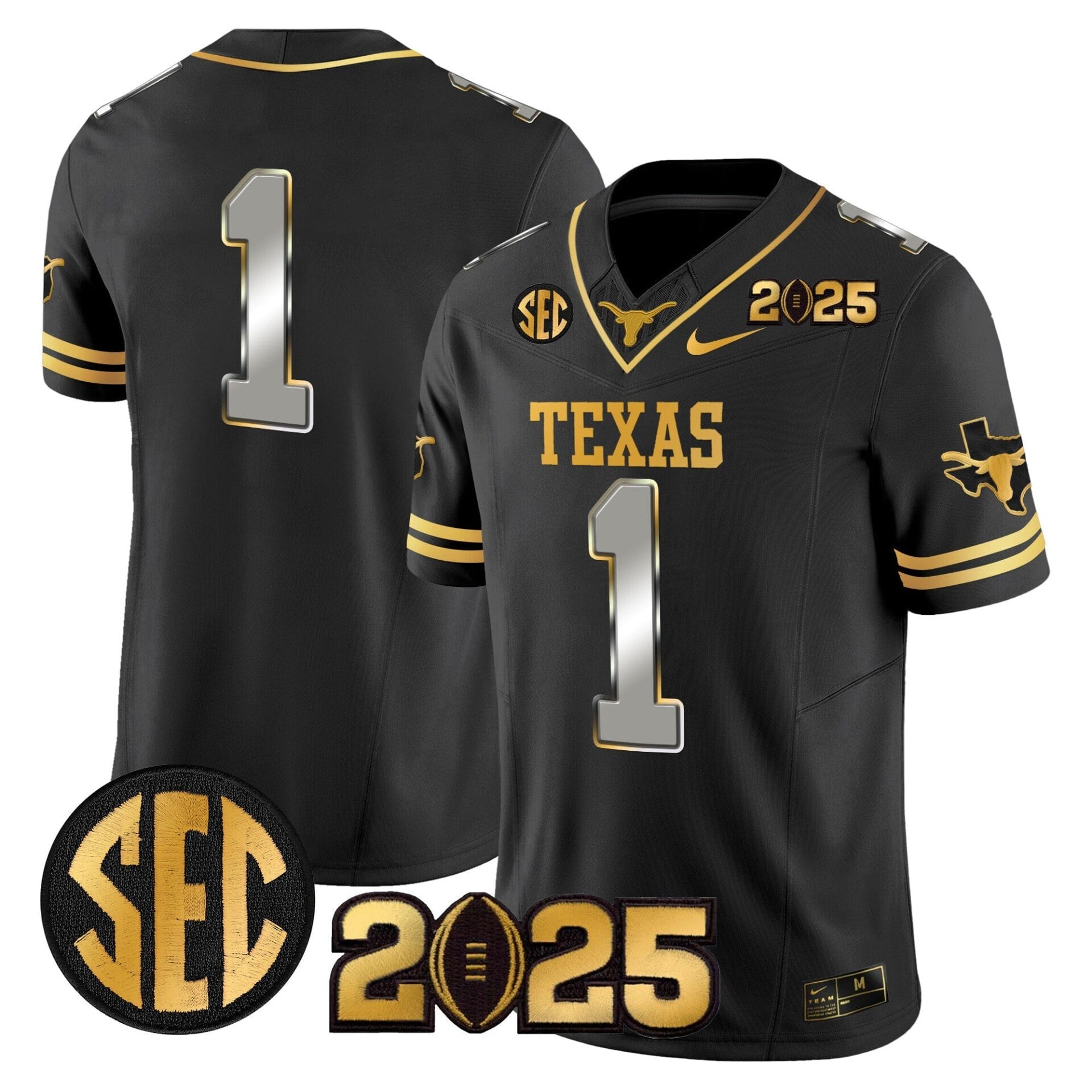 Texas Longhorns 2025 CFP Final Gold Patch Vapor Limited Jersey - All Stitched - Image 36