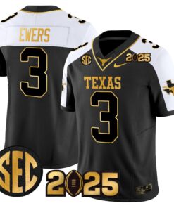 Texas Longhorns 2025 CFP Final Gold Patch Vapor Limited Jersey - All Stitched