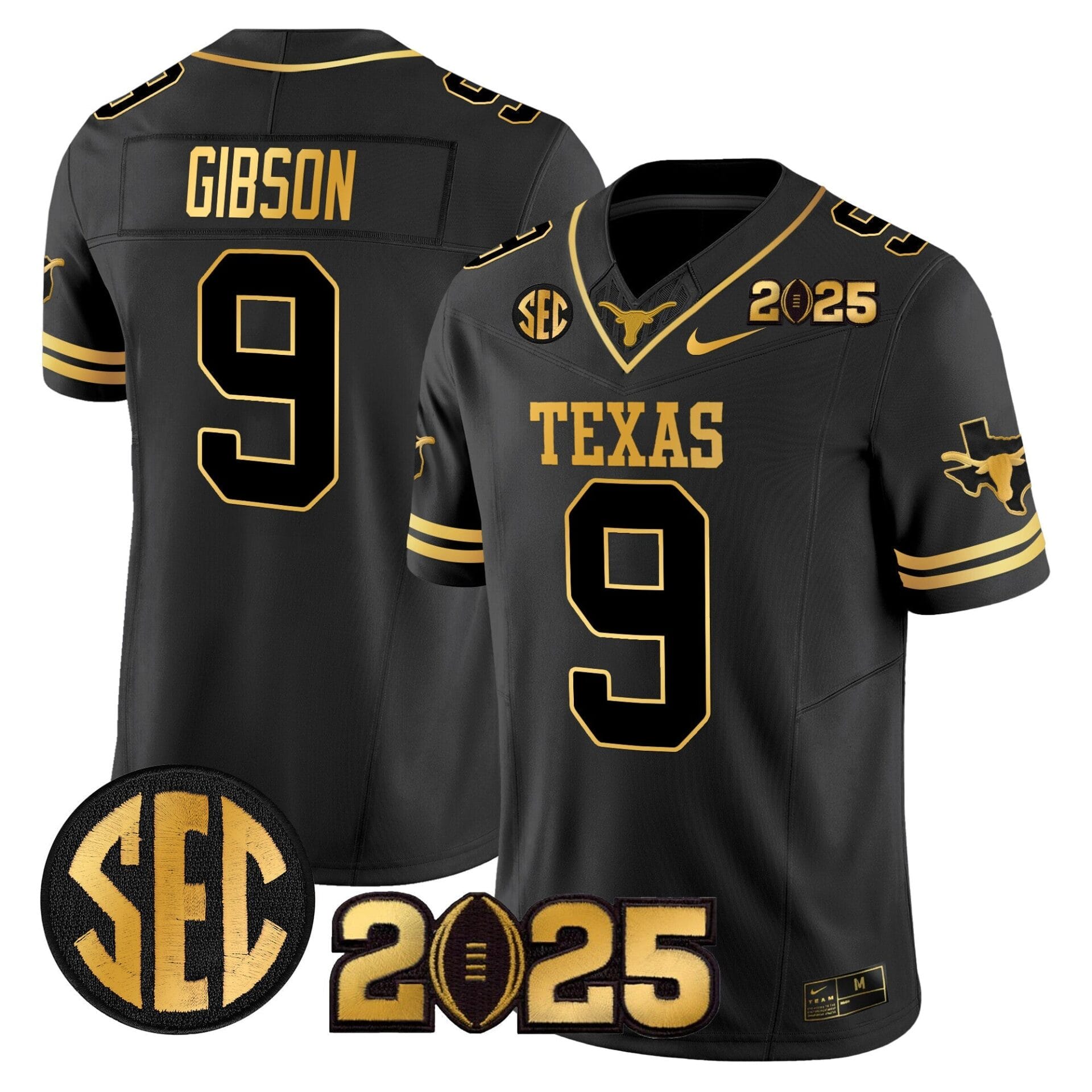 Texas Longhorns 2025 CFP Final Gold Patch Vapor Limited Jersey - All Stitched - Image 22