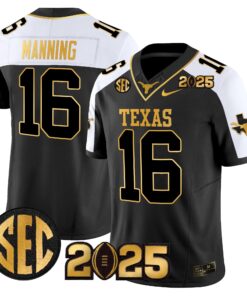 Alternative view of Texas Longhorns 2025 CFP Final Gold Patch Vapor Limited Jersey - All Stitched