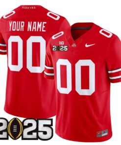 Ohio State Buckeyes 2025 Patch Custom Red Jersey - All Stitched