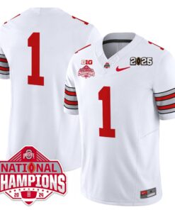 Alternative view of Ohio State Buckeyes 'Heritage Stripe' 2025 CFP Patch - National Champions Jersey - All Stitched