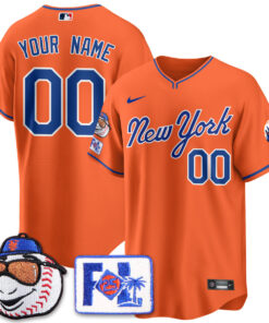 Alternative view of Custom Gender/Name New York Mets Blue Road 2025 Spring Training Jersey - All Stitched