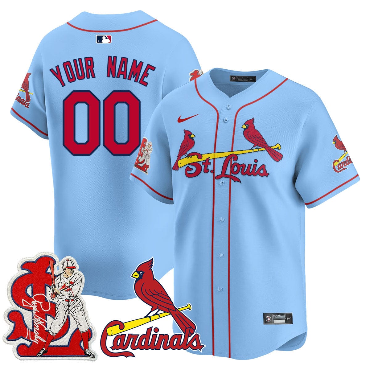 Custom Gender/Name St. Louis Cardinals Rogers Hornsby Jersey - All Stitched - Image 3