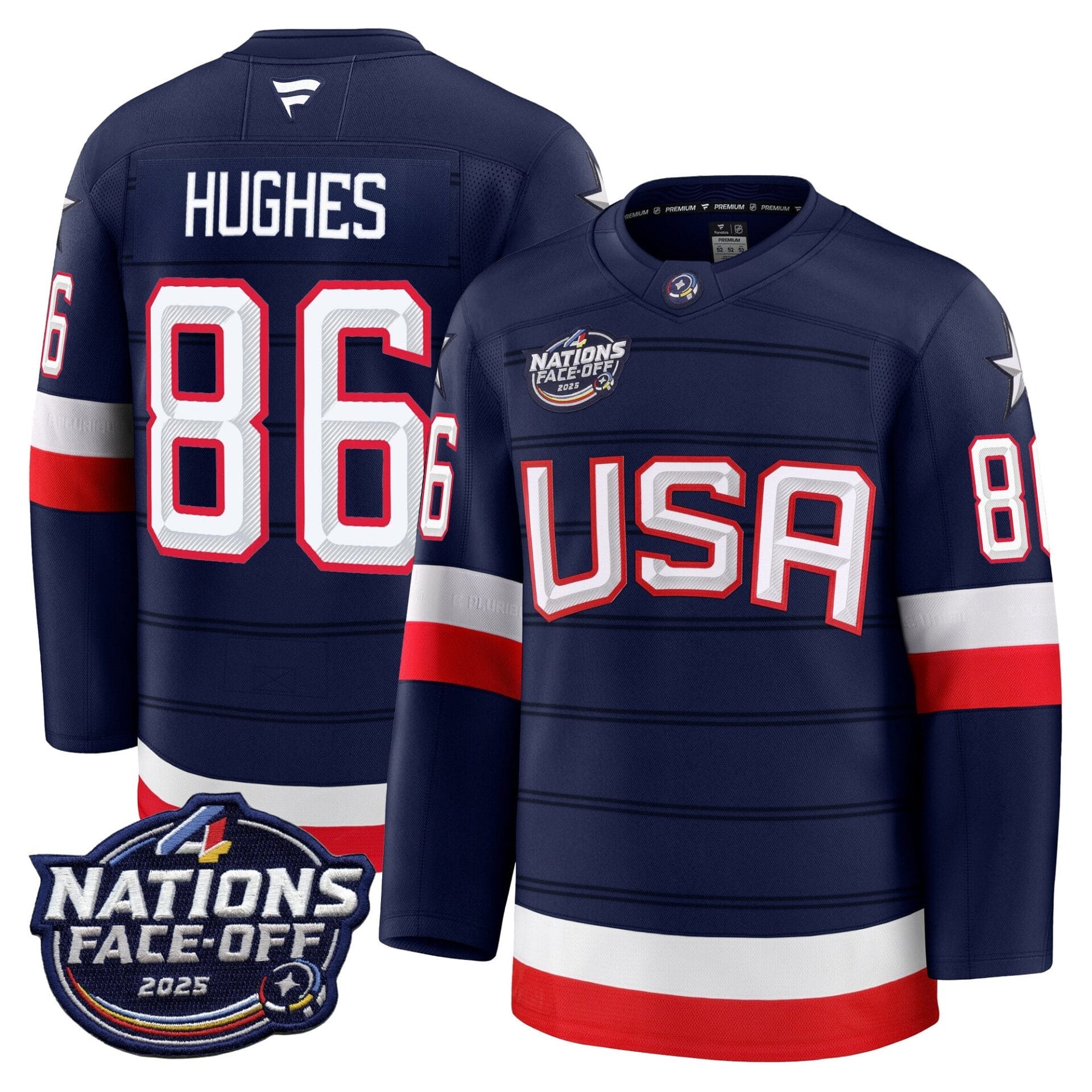 USA 4 Nations Face-Off 2025 Premium Player Jersey - All Stitched - Image 4