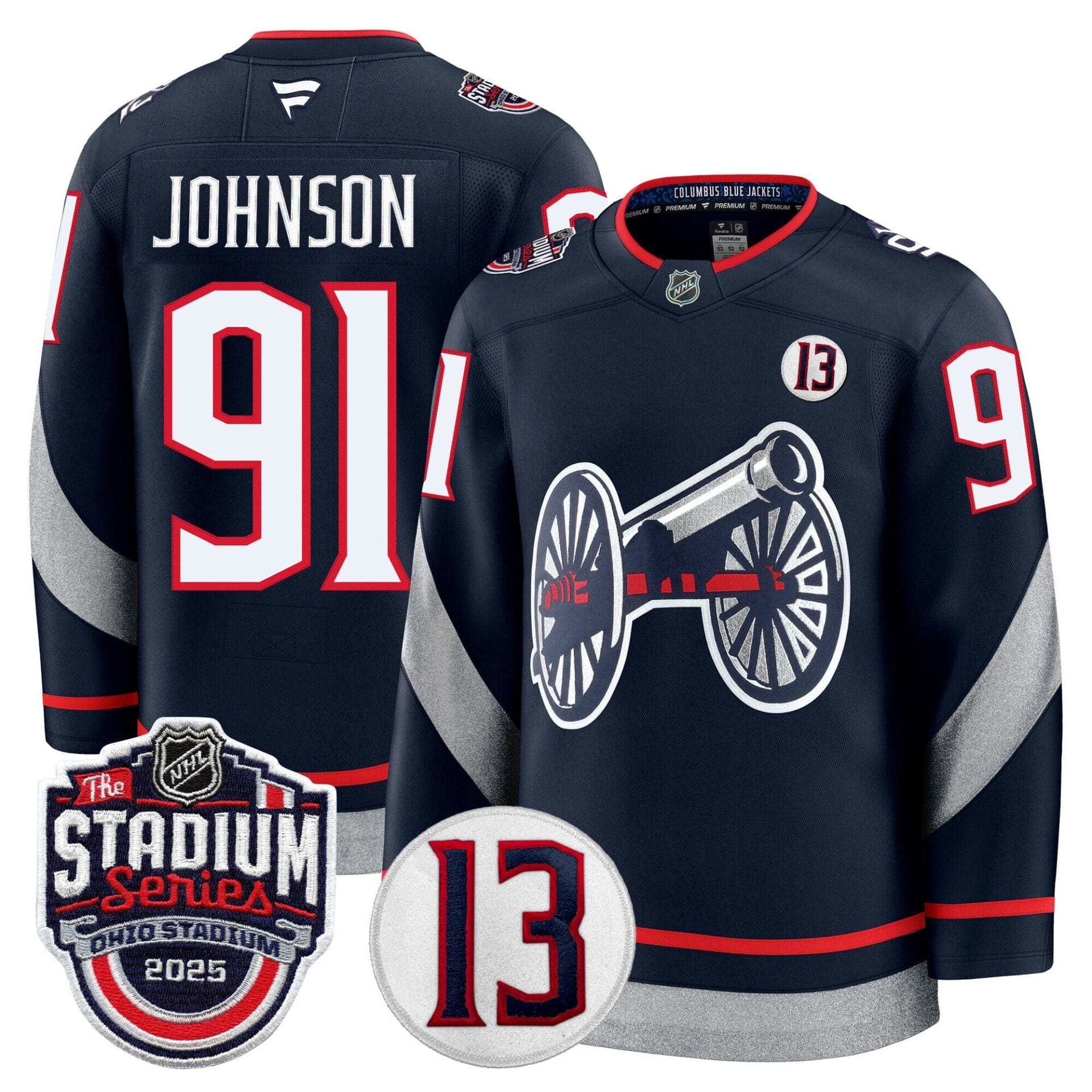 Men's Columbus Blue Jackets 2025 Stadium Series & #13 Johnny Gaudreau Patch Premium Jersey - All Stitched - Image 7
