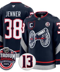 Alternative view of Men's Columbus Blue Jackets 2025 Stadium Series & #13 Johnny Gaudreau Patch Premium Jersey - All Stitched