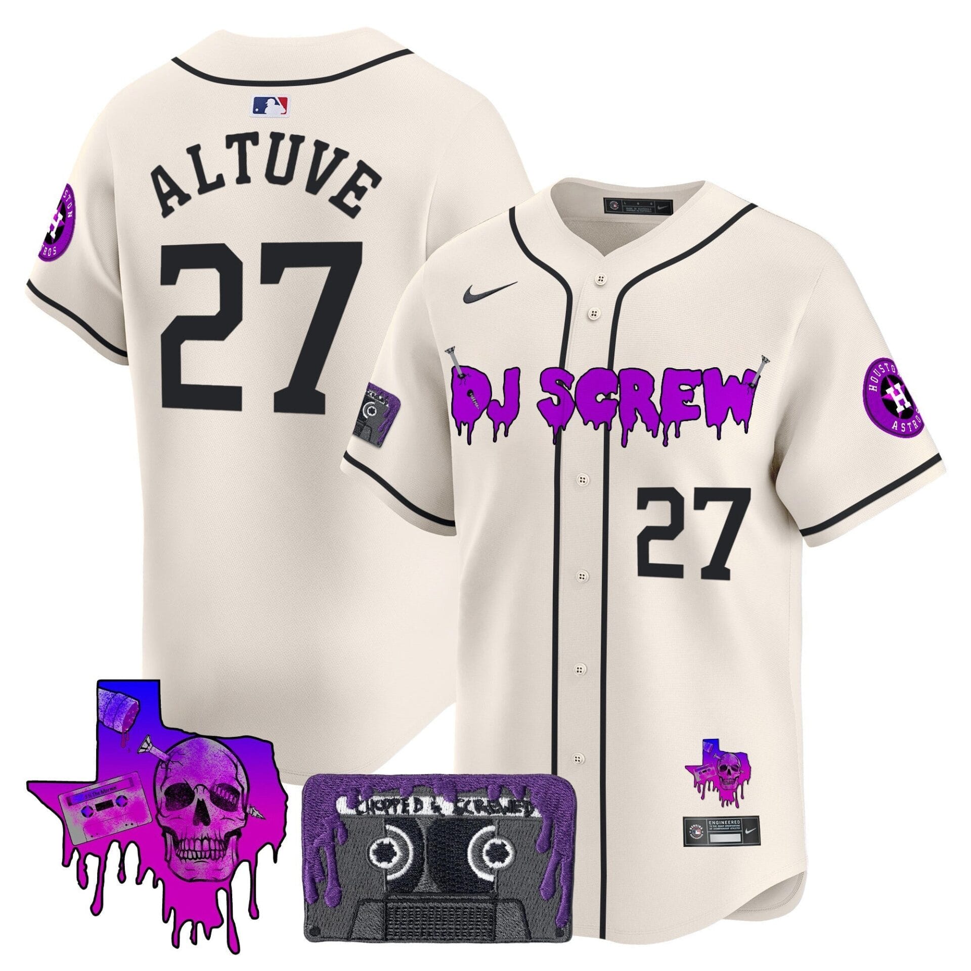 Houston Astros DJ Screw Patch Vapor Premier Limited Jersey V2 - All Stitched - Image 2