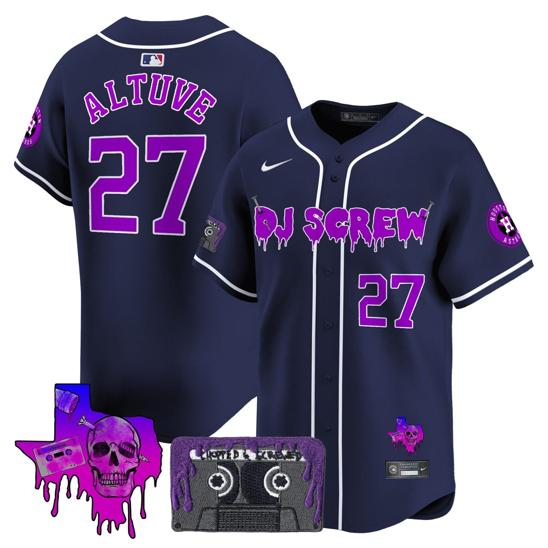 Houston Astros DJ Screw Patch Vapor Premier Limited Jersey V2 - All Stitched - Image 50