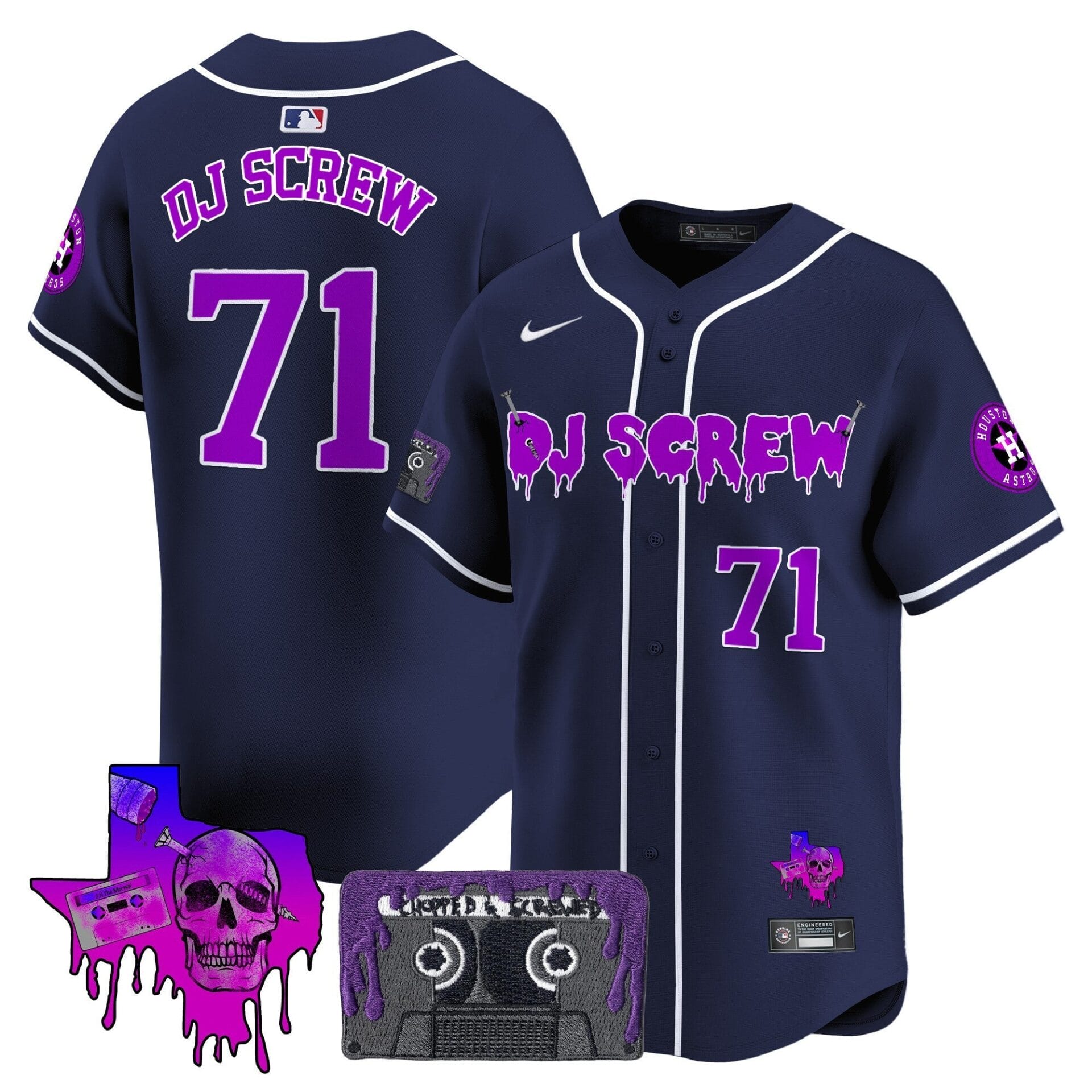 Houston Astros DJ Screw Patch Vapor Premier Limited Jersey V2 - All Stitched - Image 49