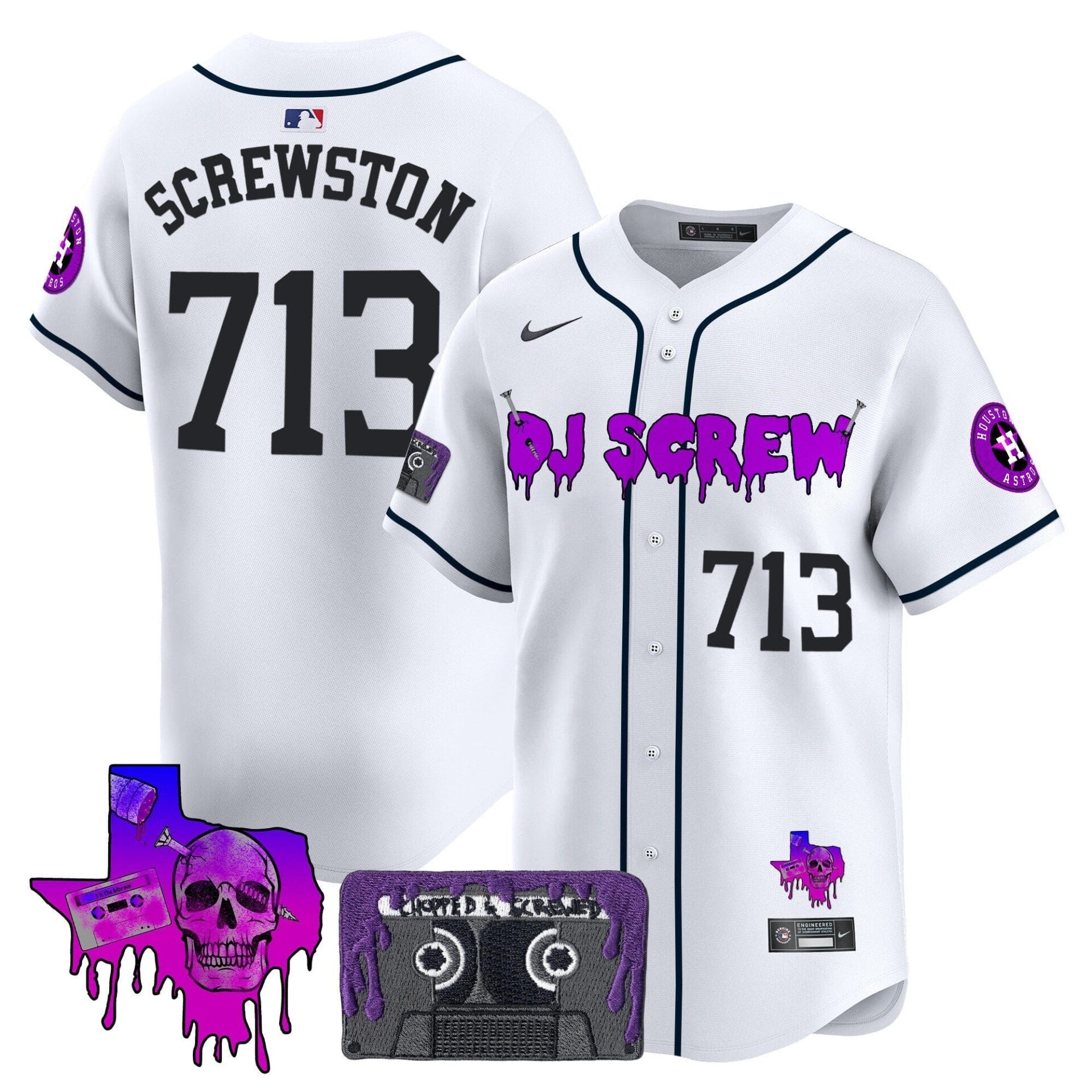 Houston Astros DJ Screw Patch Vapor Premier Limited Jersey V2 - All Stitched - Image 46