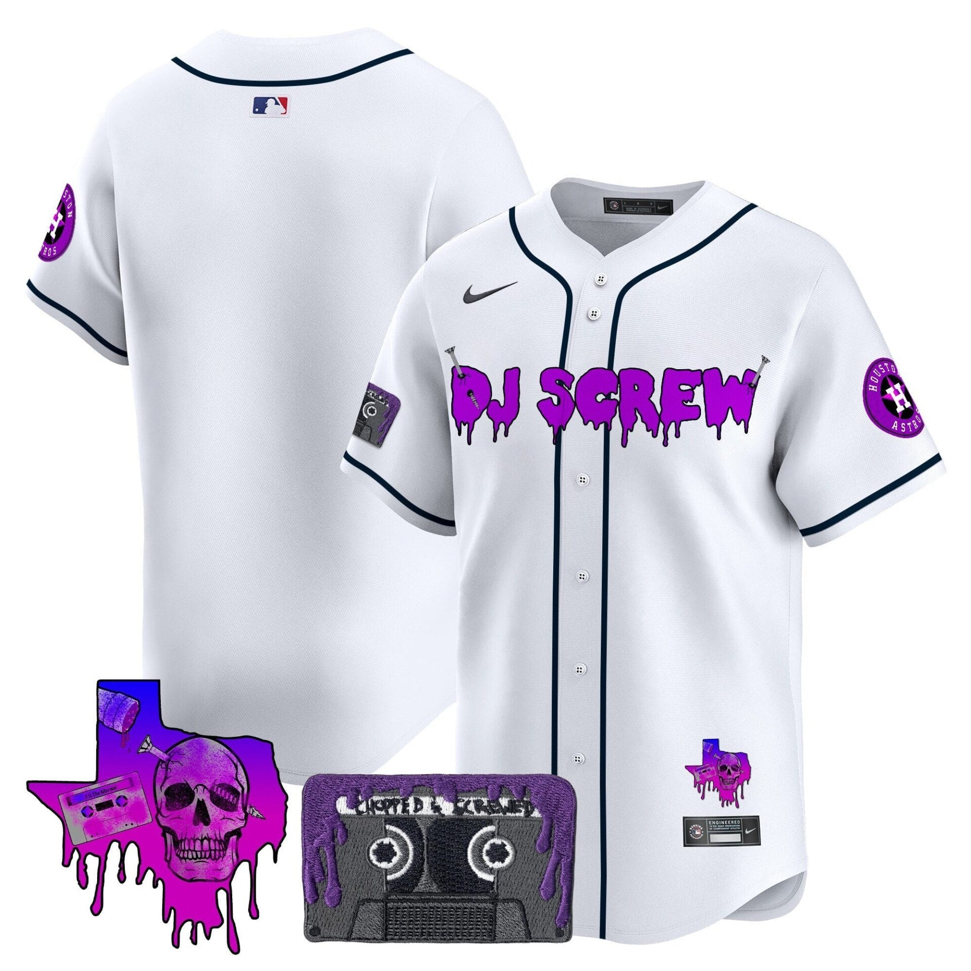 Houston Astros DJ Screw Patch Vapor Premier Limited Jersey V2 - All Stitched - Image 48