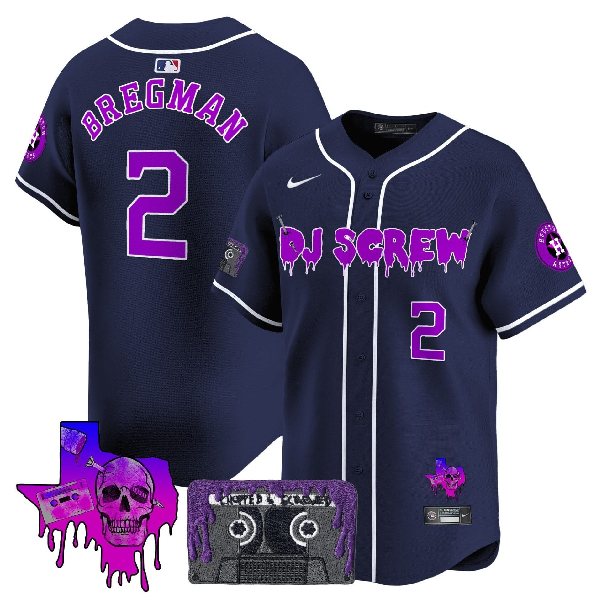 Houston Astros DJ Screw Patch Vapor Premier Limited Jersey V2 - All Stitched - Image 53