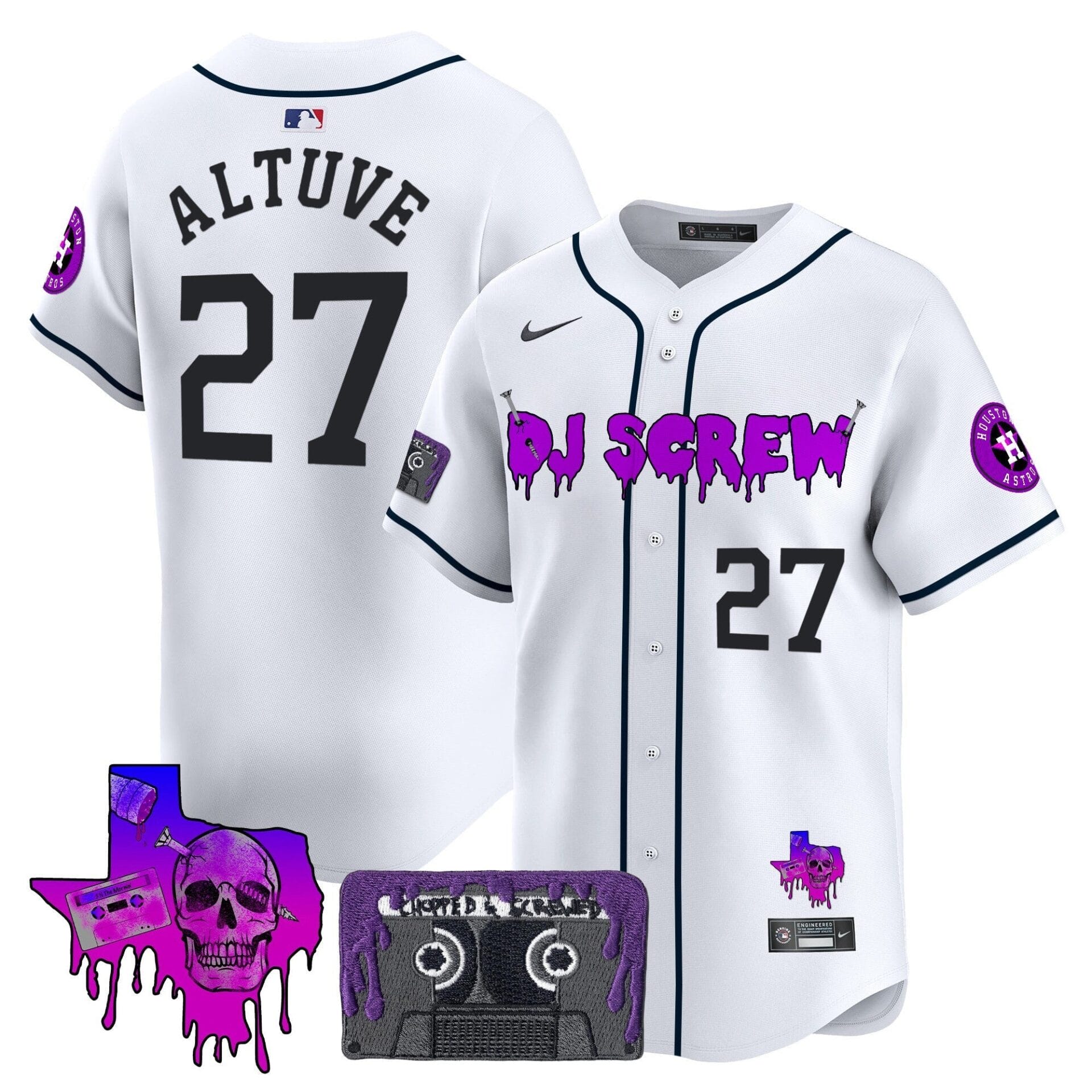Houston Astros DJ Screw Patch Vapor Premier Limited Jersey V2 - All Stitched - Image 38