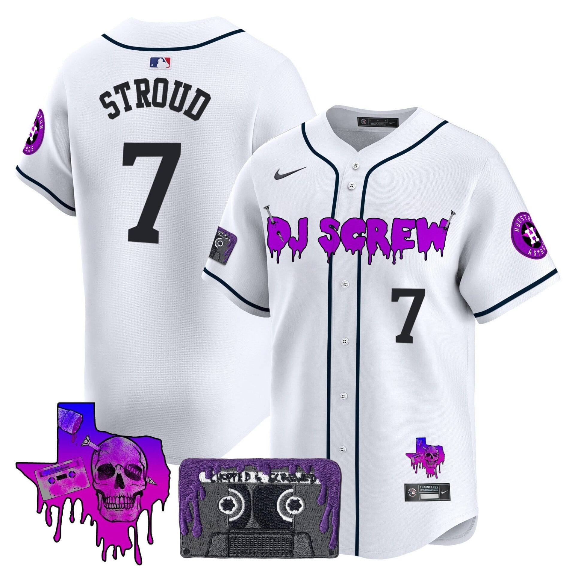 Houston Astros DJ Screw Patch Vapor Premier Limited Jersey V2 - All Stitched - Image 45