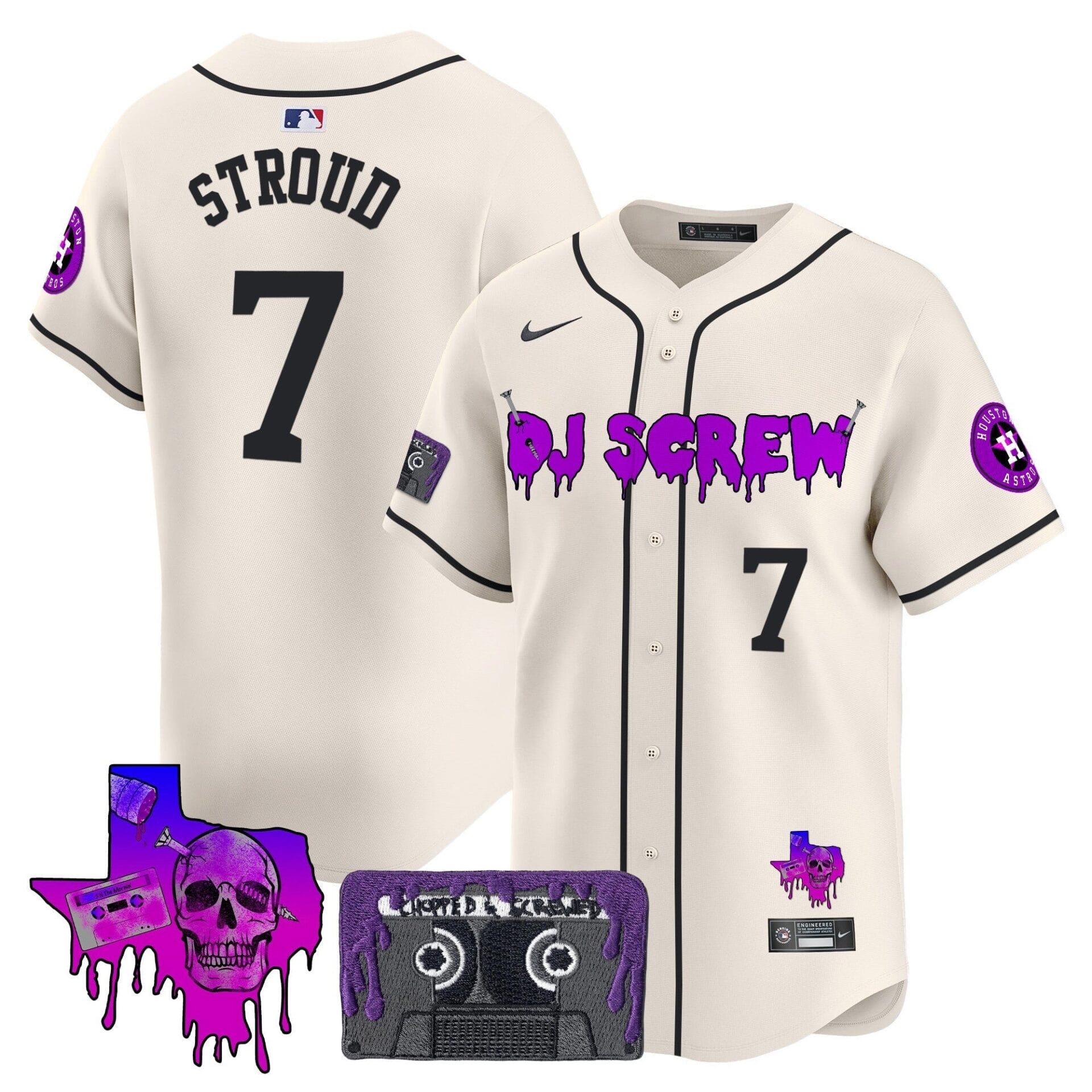 Houston Astros DJ Screw Patch Vapor Premier Limited Jersey V2 - All Stitched - Image 9
