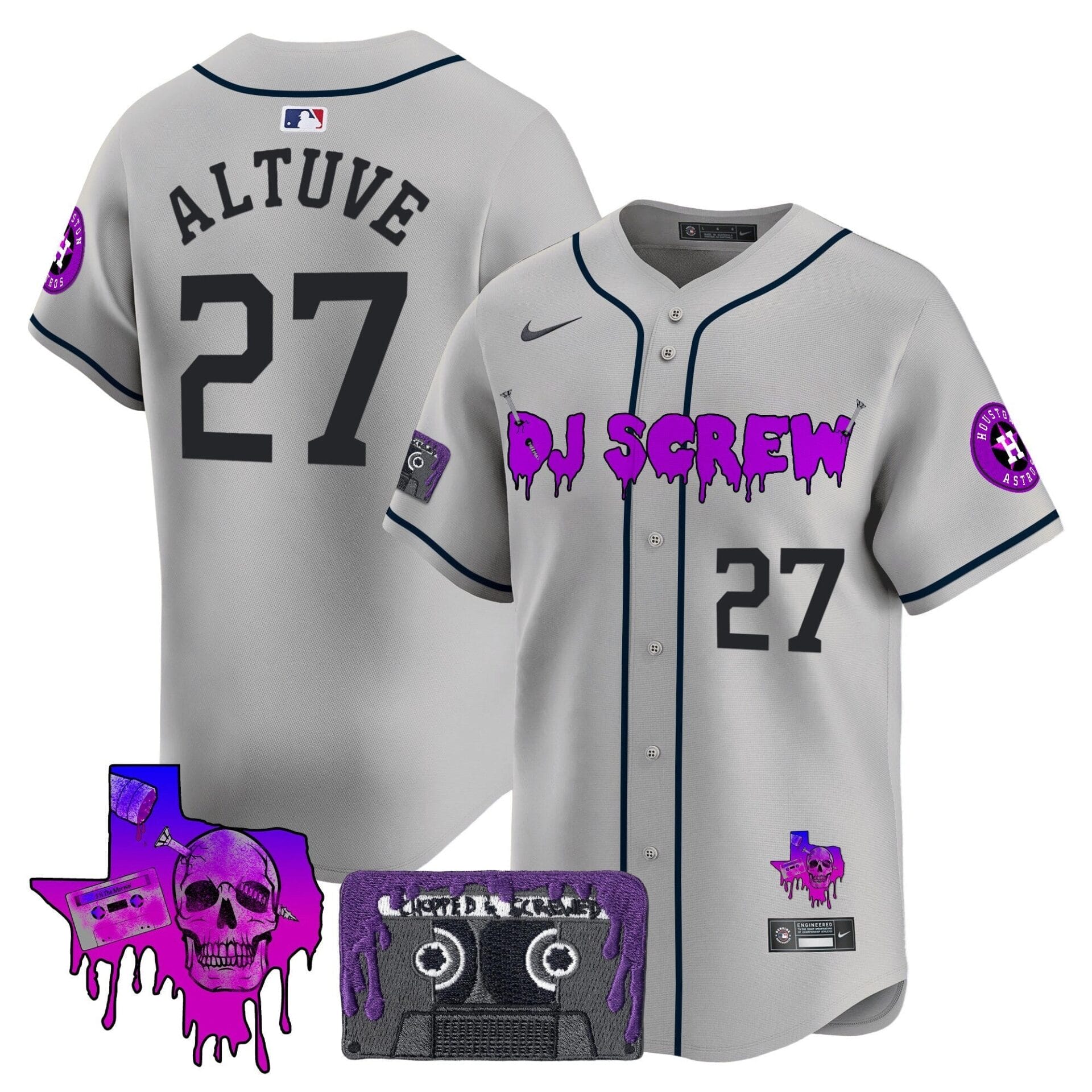 Houston Astros DJ Screw Patch Vapor Premier Limited Jersey V2 - All Stitched - Image 26