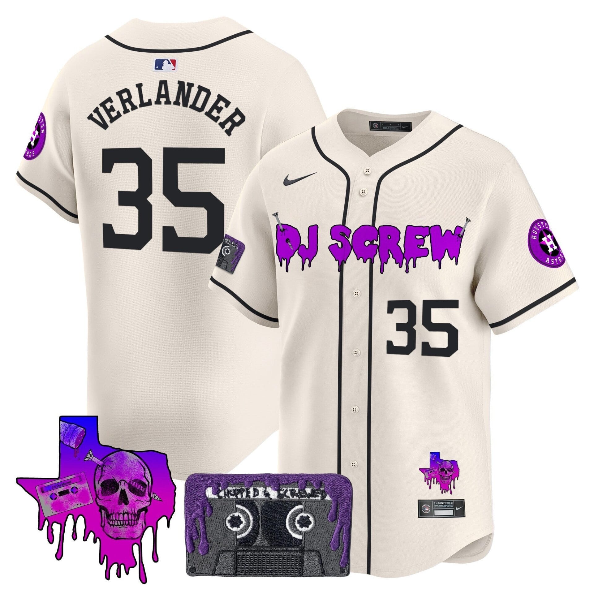 Houston Astros DJ Screw Patch Vapor Premier Limited Jersey V2 - All Stitched - Image 7