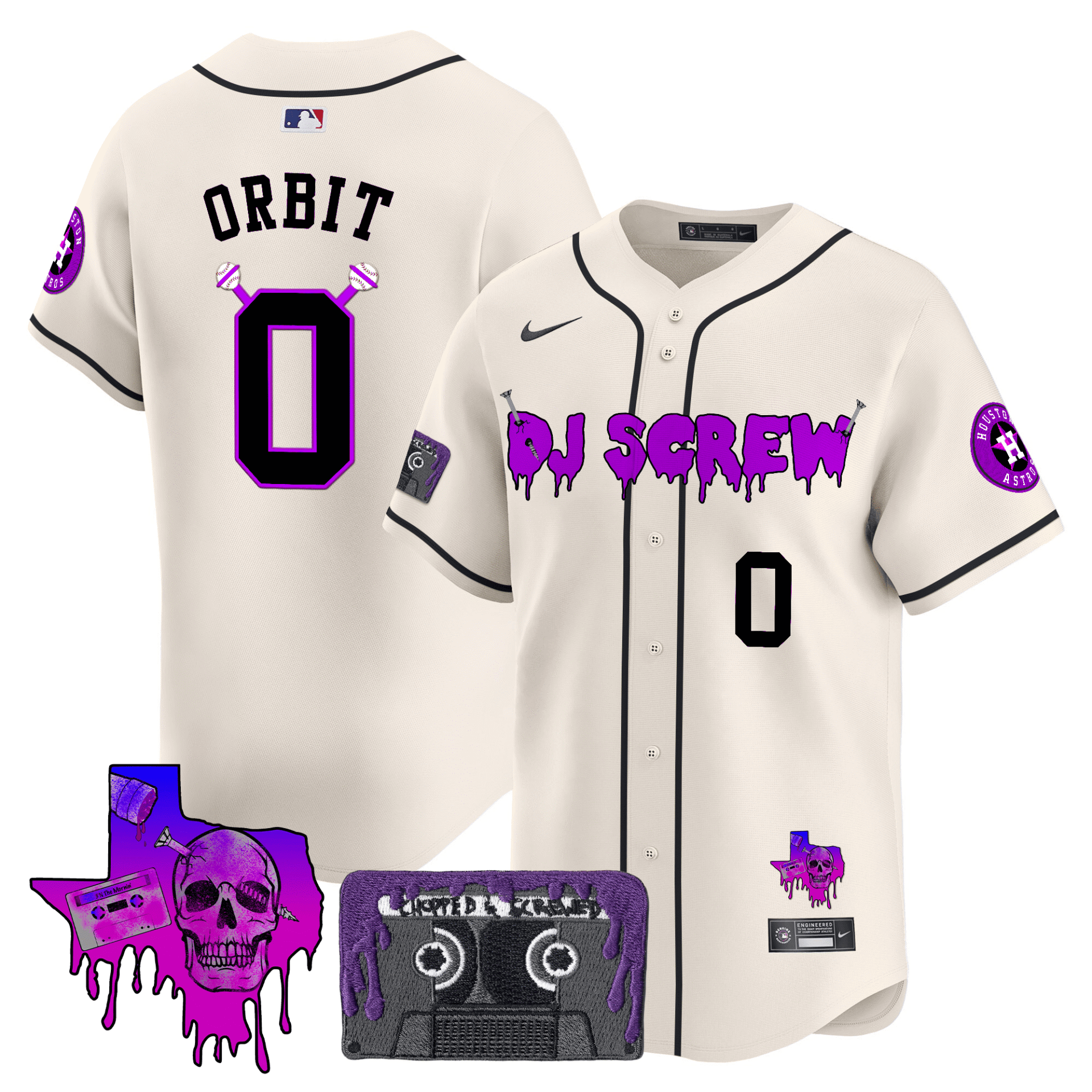 Houston Astros DJ Screw Patch Vapor Premier Limited Jersey V2 - All Stitched - Image 4