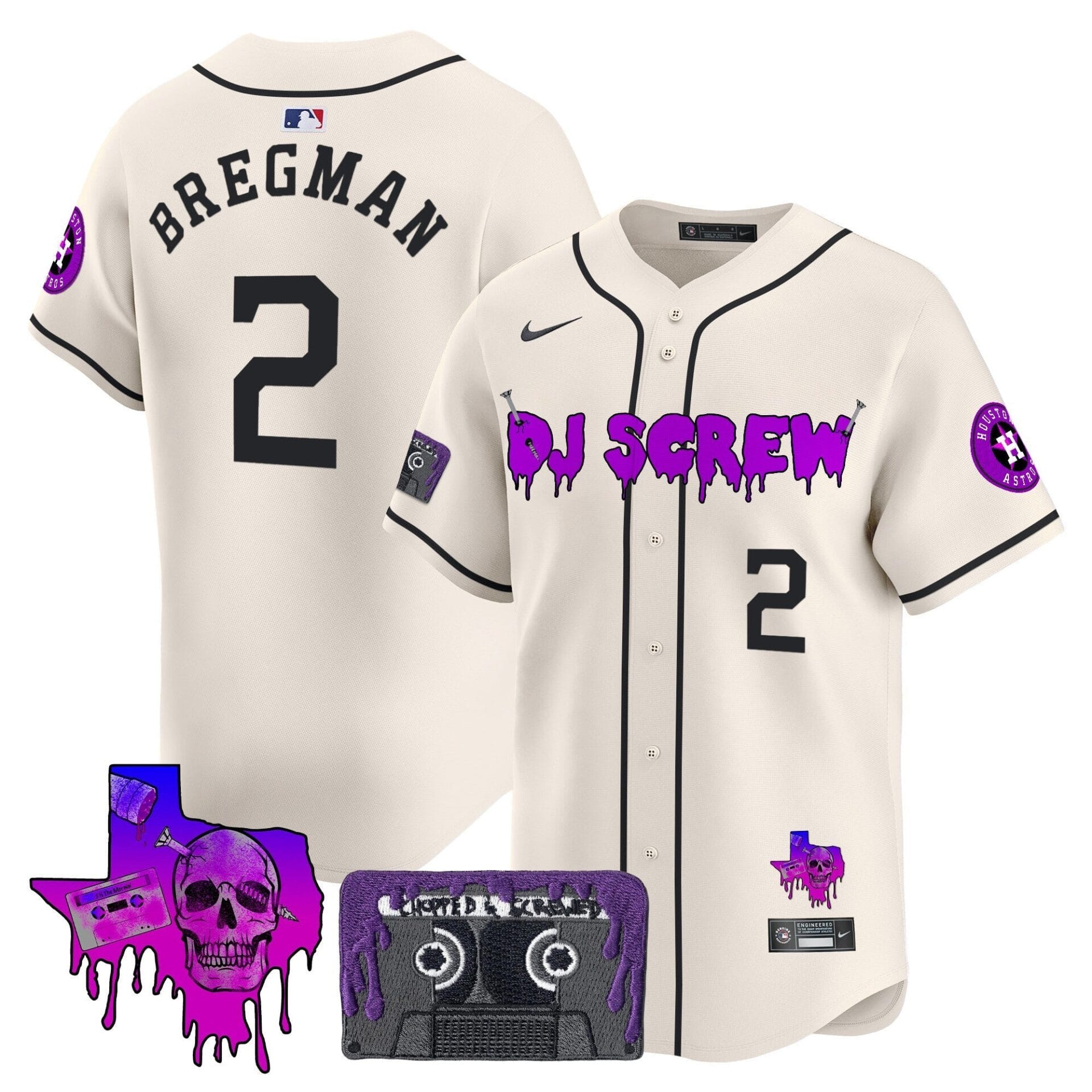 Houston Astros DJ Screw Patch Vapor Premier Limited Jersey V2 - All Stitched - Image 5