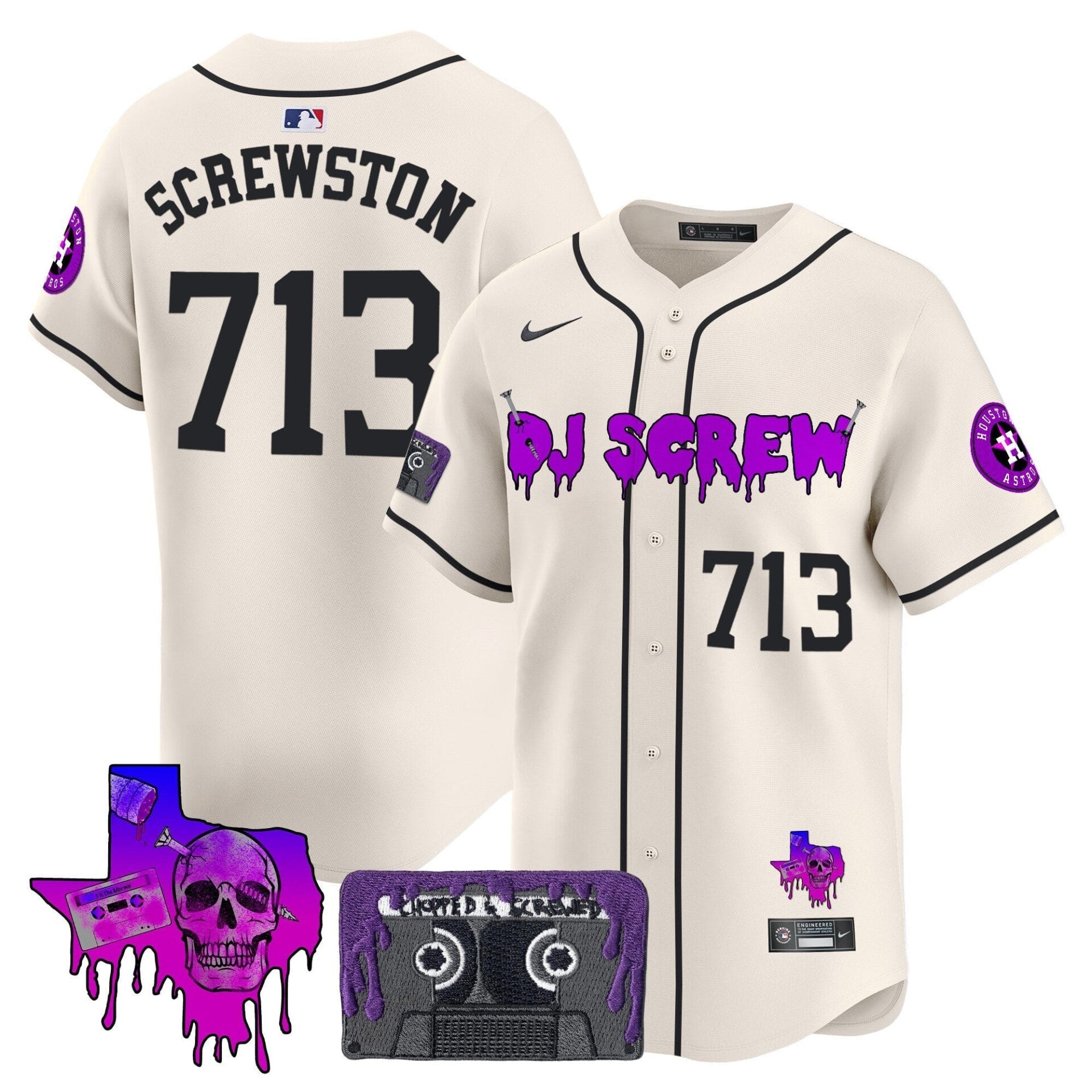 Houston Astros DJ Screw Patch Vapor Premier Limited Jersey V2 - All Stitched - Image 10