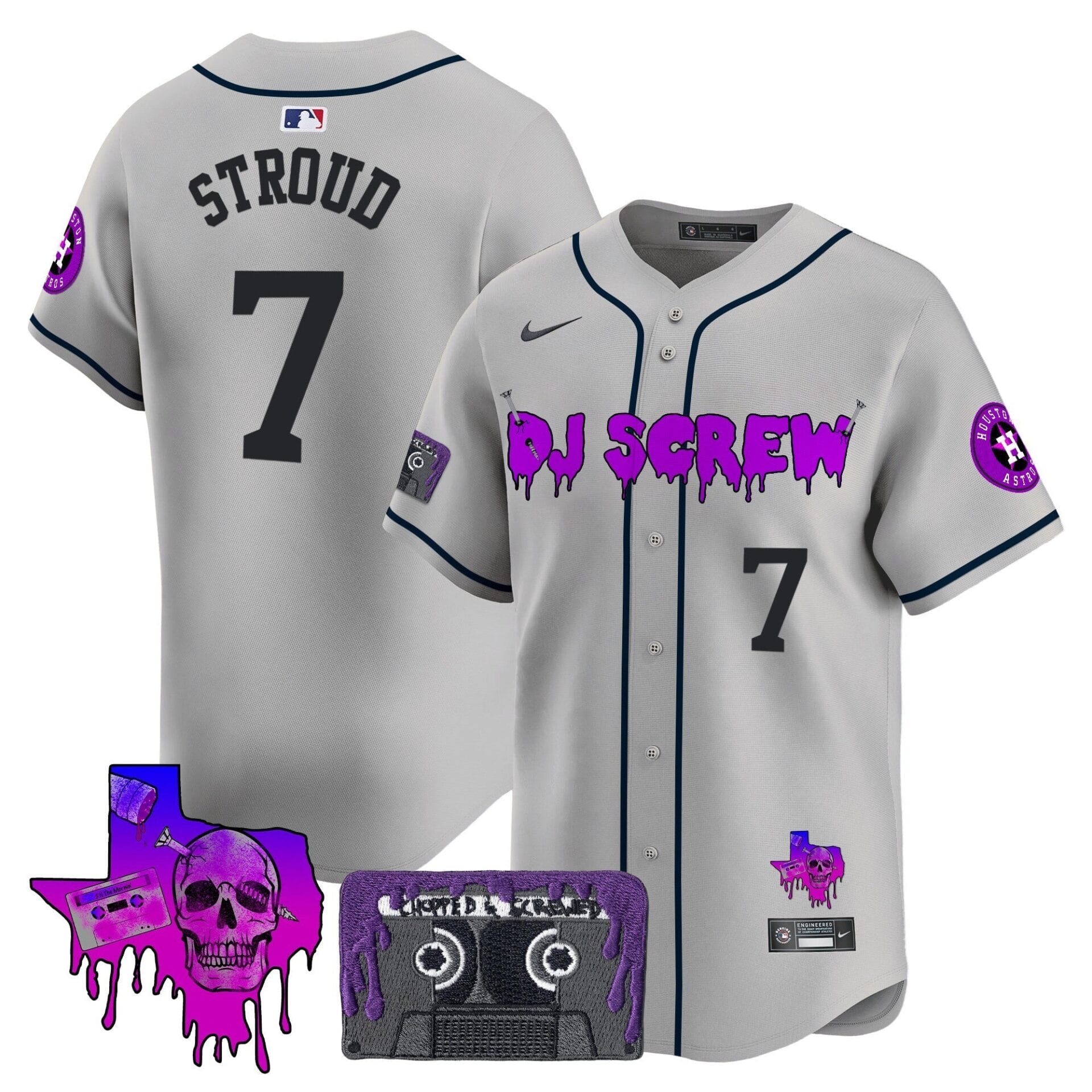 Houston Astros DJ Screw Patch Vapor Premier Limited Jersey V2 - All Stitched - Image 33