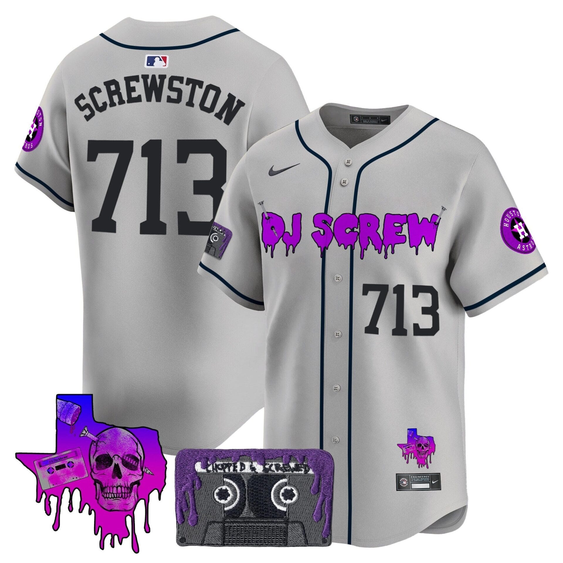 Houston Astros DJ Screw Patch Vapor Premier Limited Jersey V2 - All Stitched - Image 34