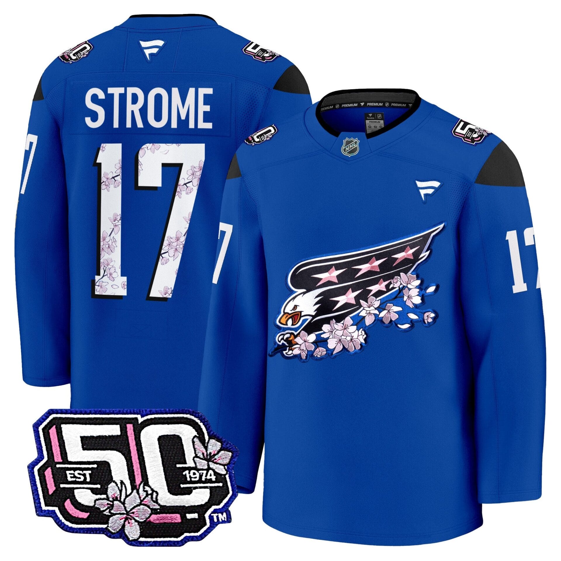 Washington Capitals 50th Anniversary Cherry Blossom Premium Jersey - All Stitched - Image 4