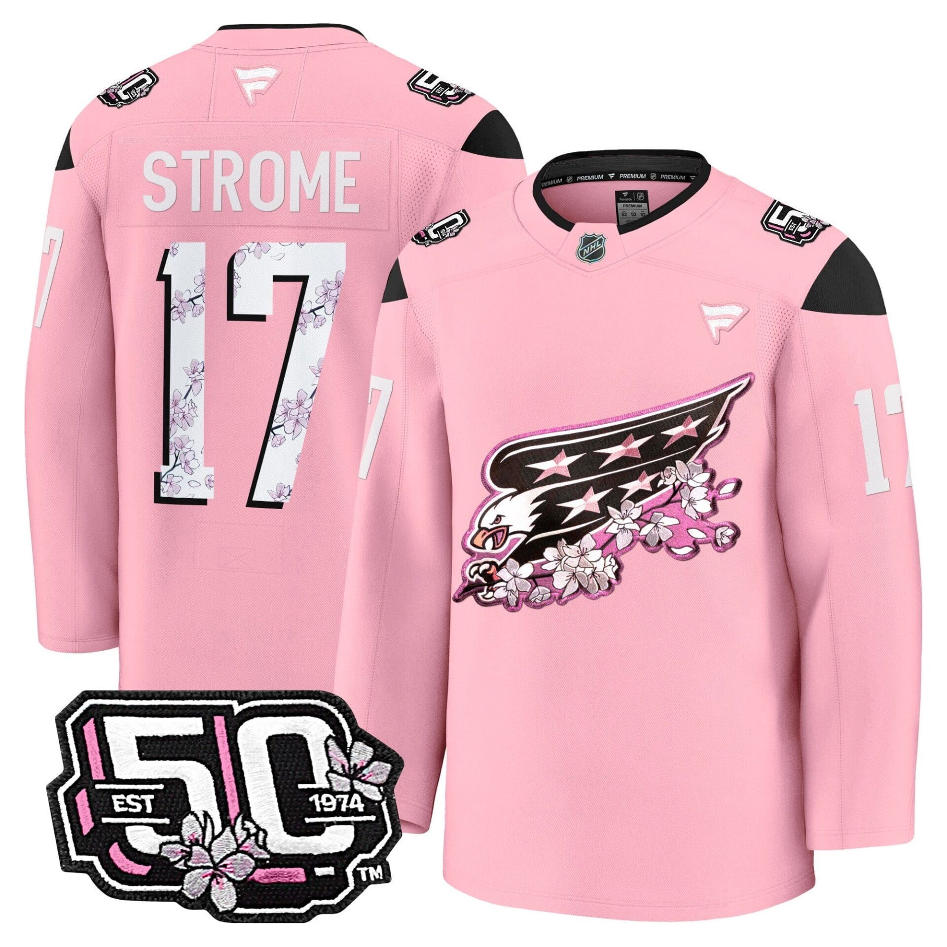 Washington Capitals 50th Anniversary Cherry Blossom Premium Jersey - All Stitched - Image 23