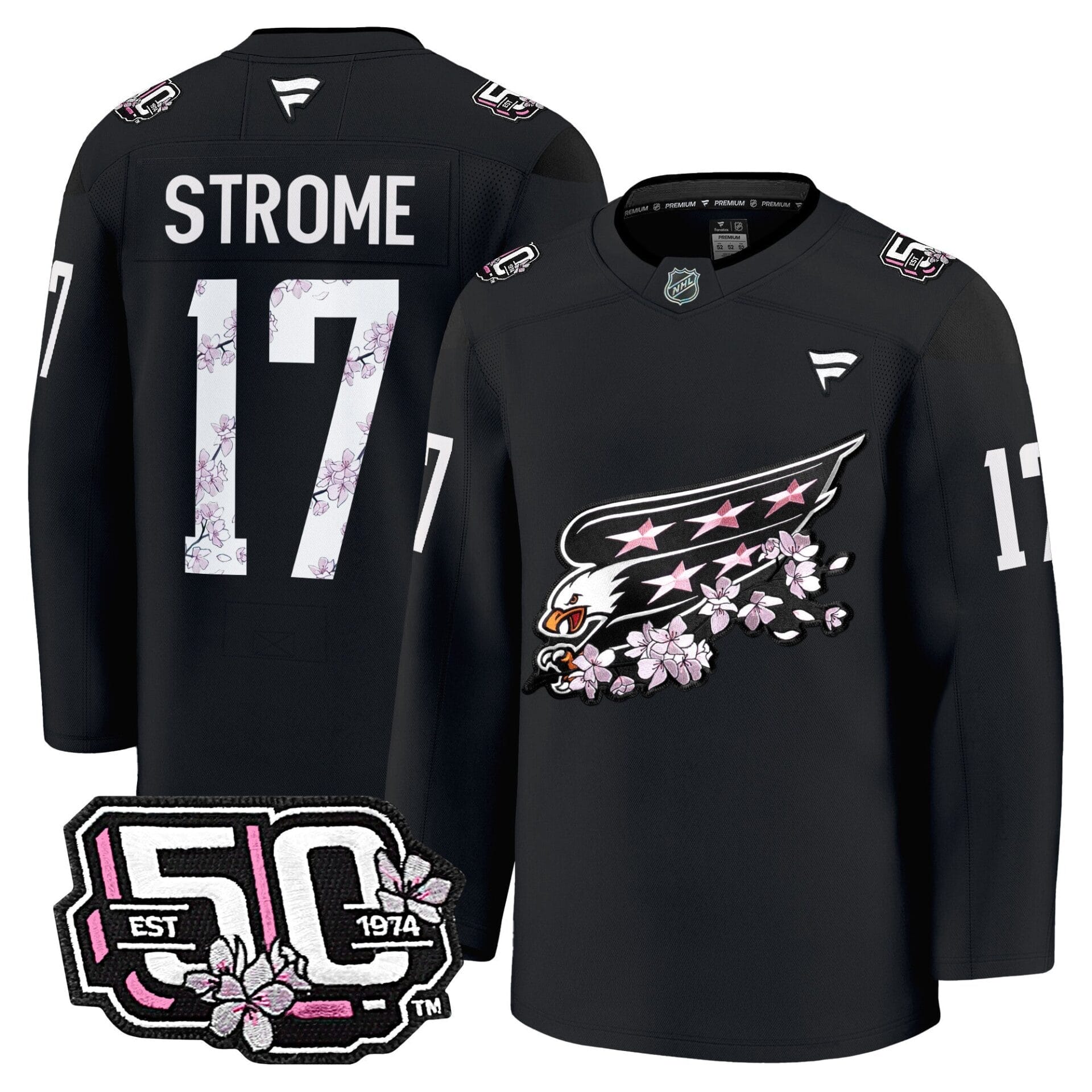 Washington Capitals 50th Anniversary Cherry Blossom Premium Jersey - All Stitched - Image 10
