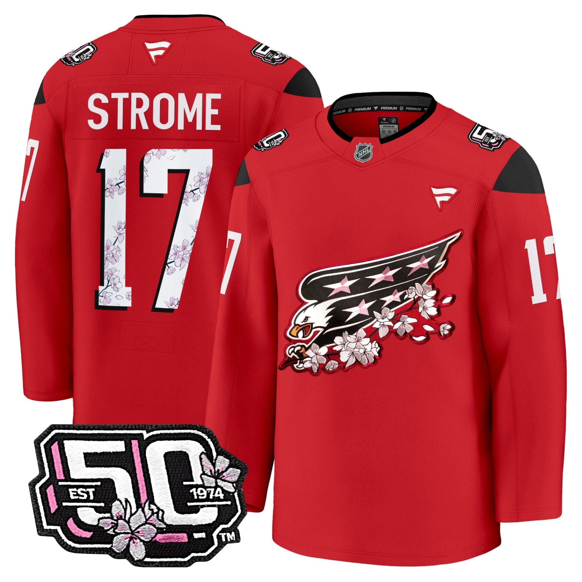 Washington Capitals 50th Anniversary Cherry Blossom Premium Jersey - All Stitched - Image 17