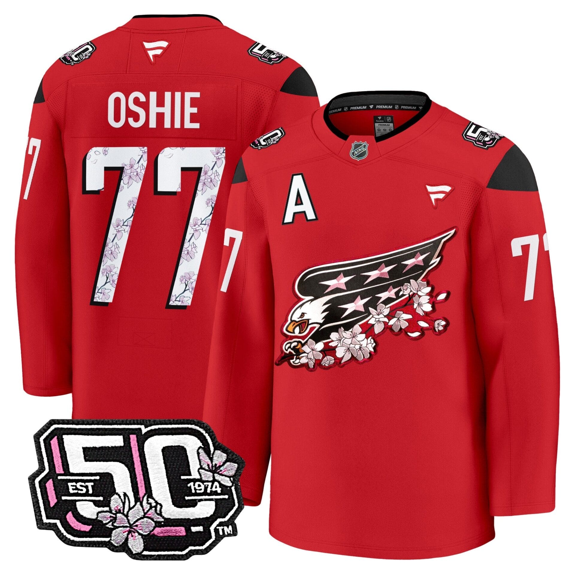 Washington Capitals 50th Anniversary Cherry Blossom Premium Jersey - All Stitched - Image 21