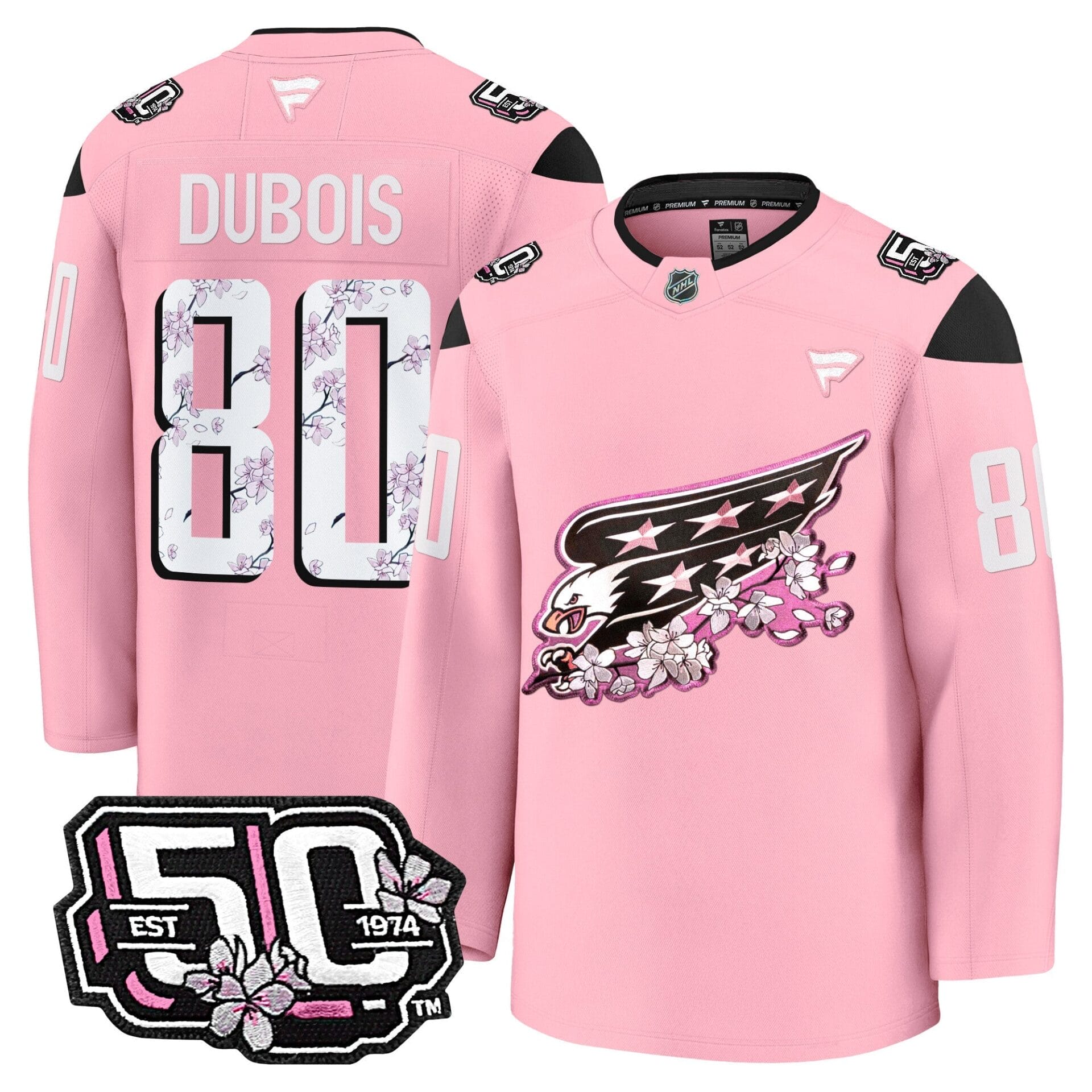 Washington Capitals 50th Anniversary Cherry Blossom Premium Jersey - All Stitched - Image 24