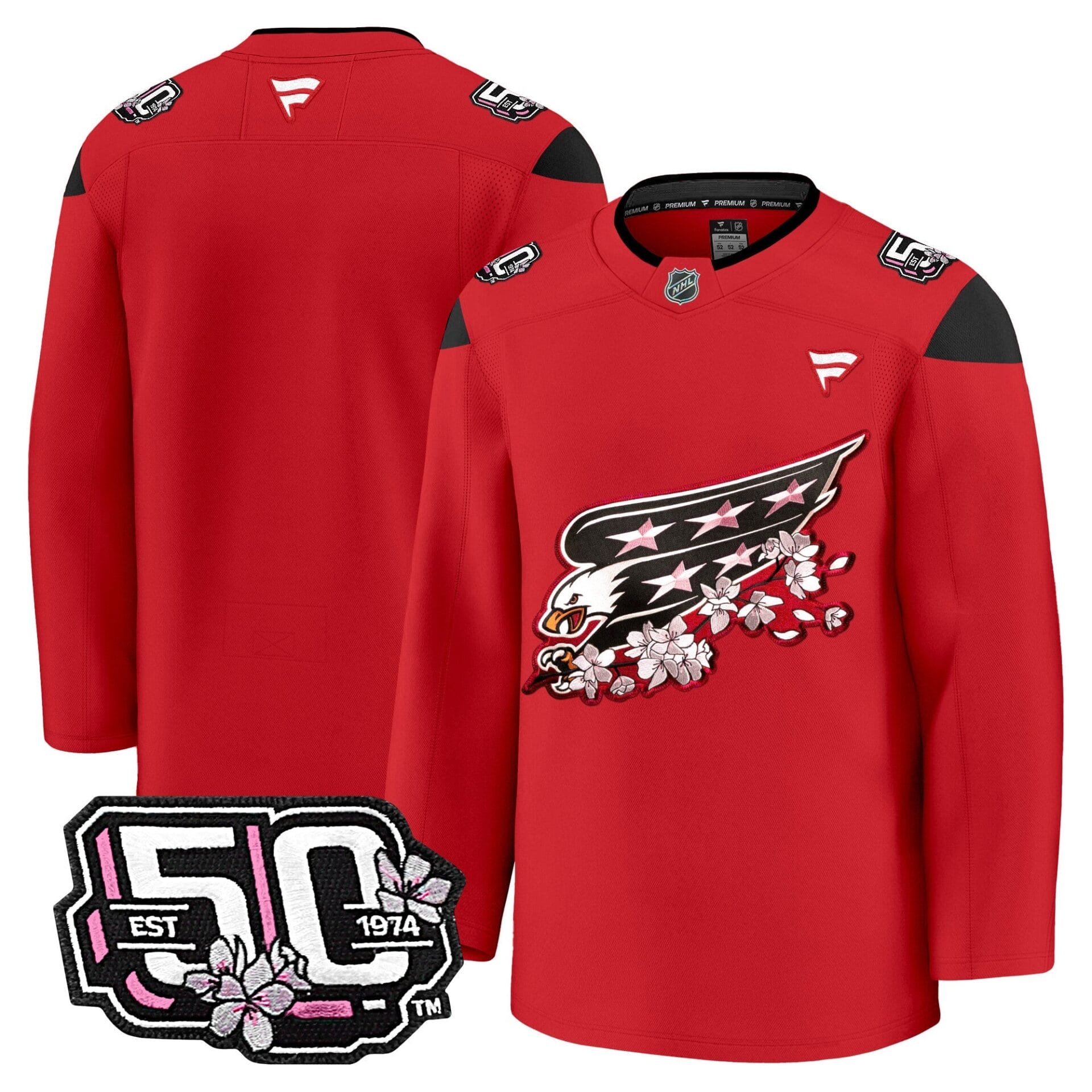Washington Capitals 50th Anniversary Cherry Blossom Premium Jersey - All Stitched - Image 22