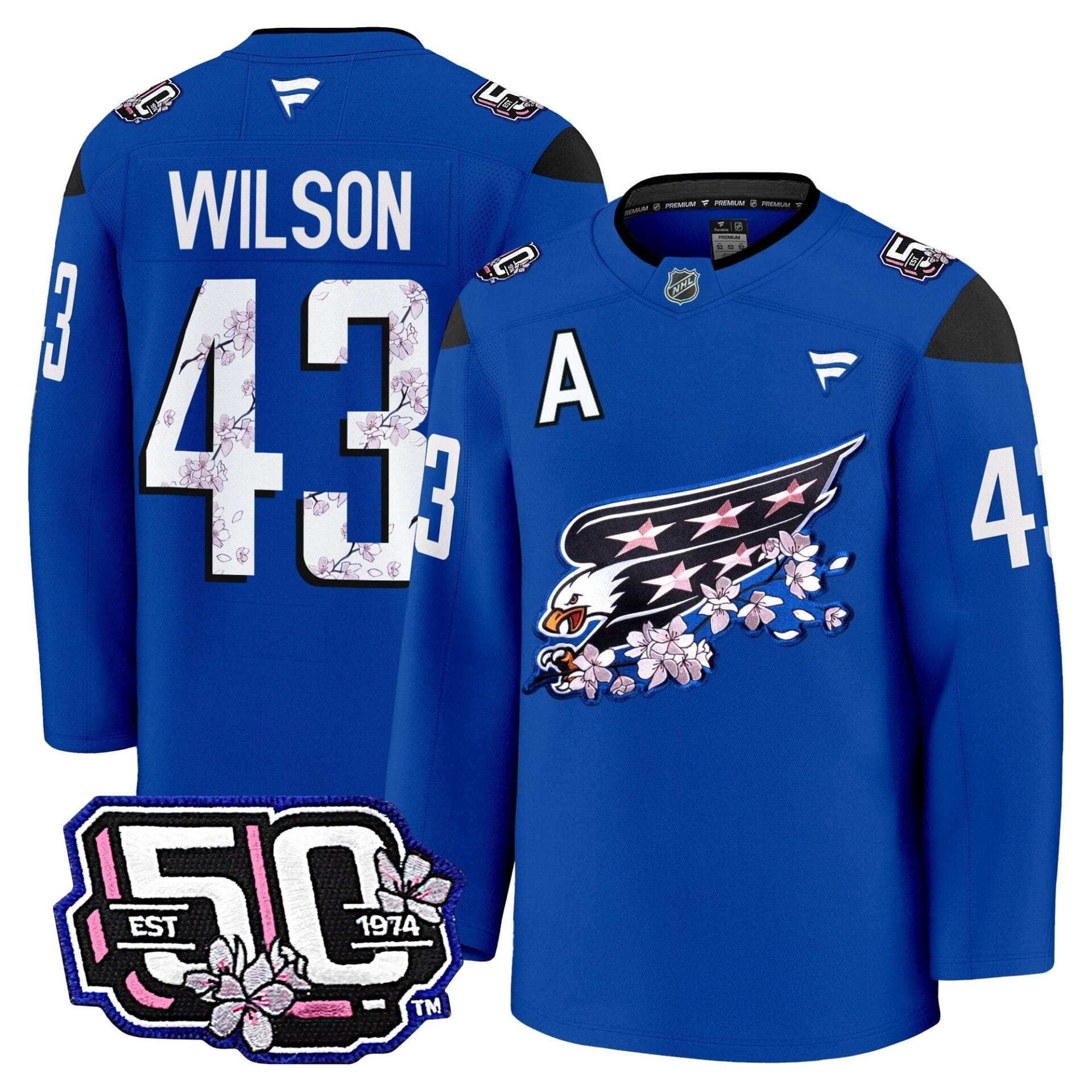 Washington Capitals 50th Anniversary Cherry Blossom Premium Jersey - All Stitched - Image 7