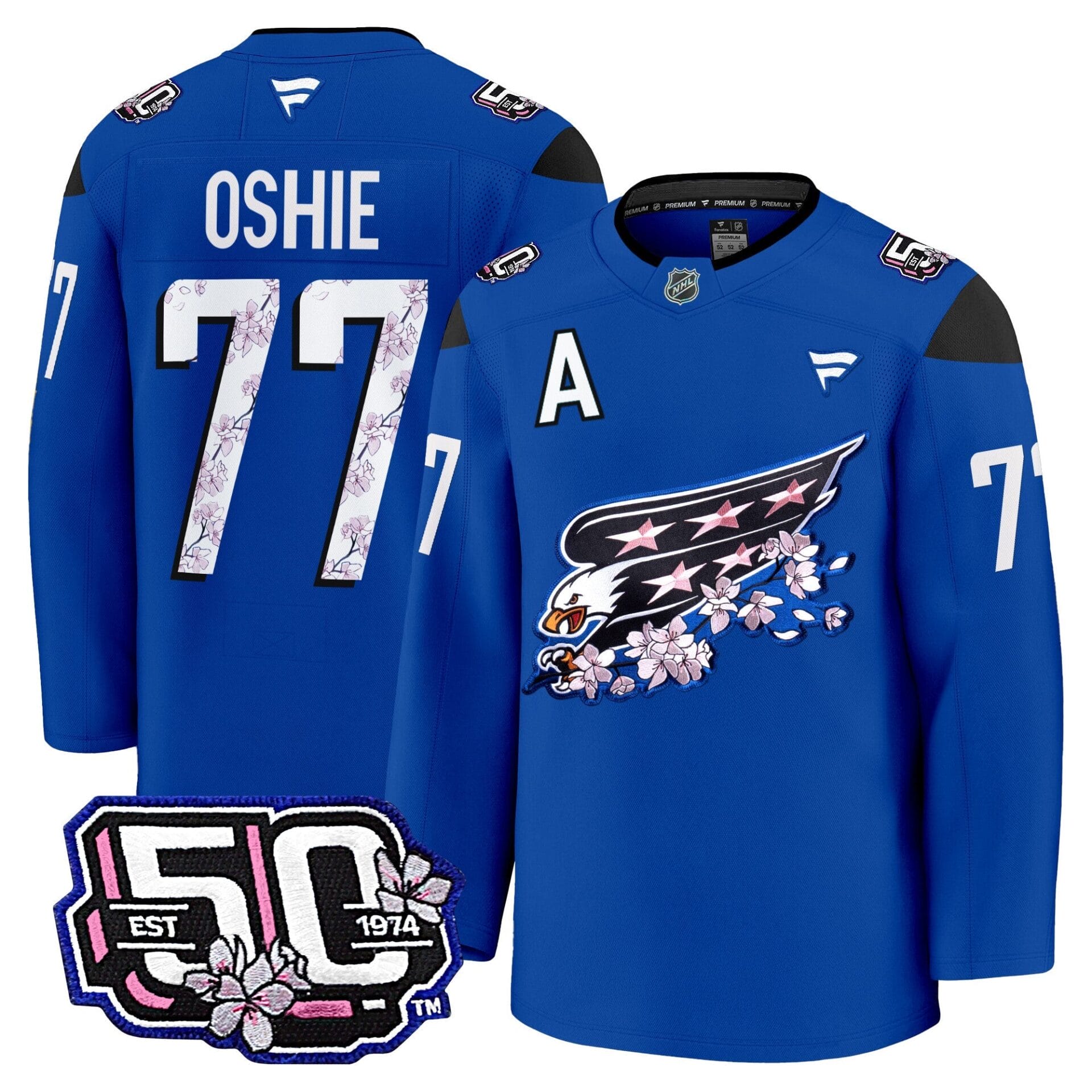 Washington Capitals 50th Anniversary Cherry Blossom Premium Jersey - All Stitched - Image 8