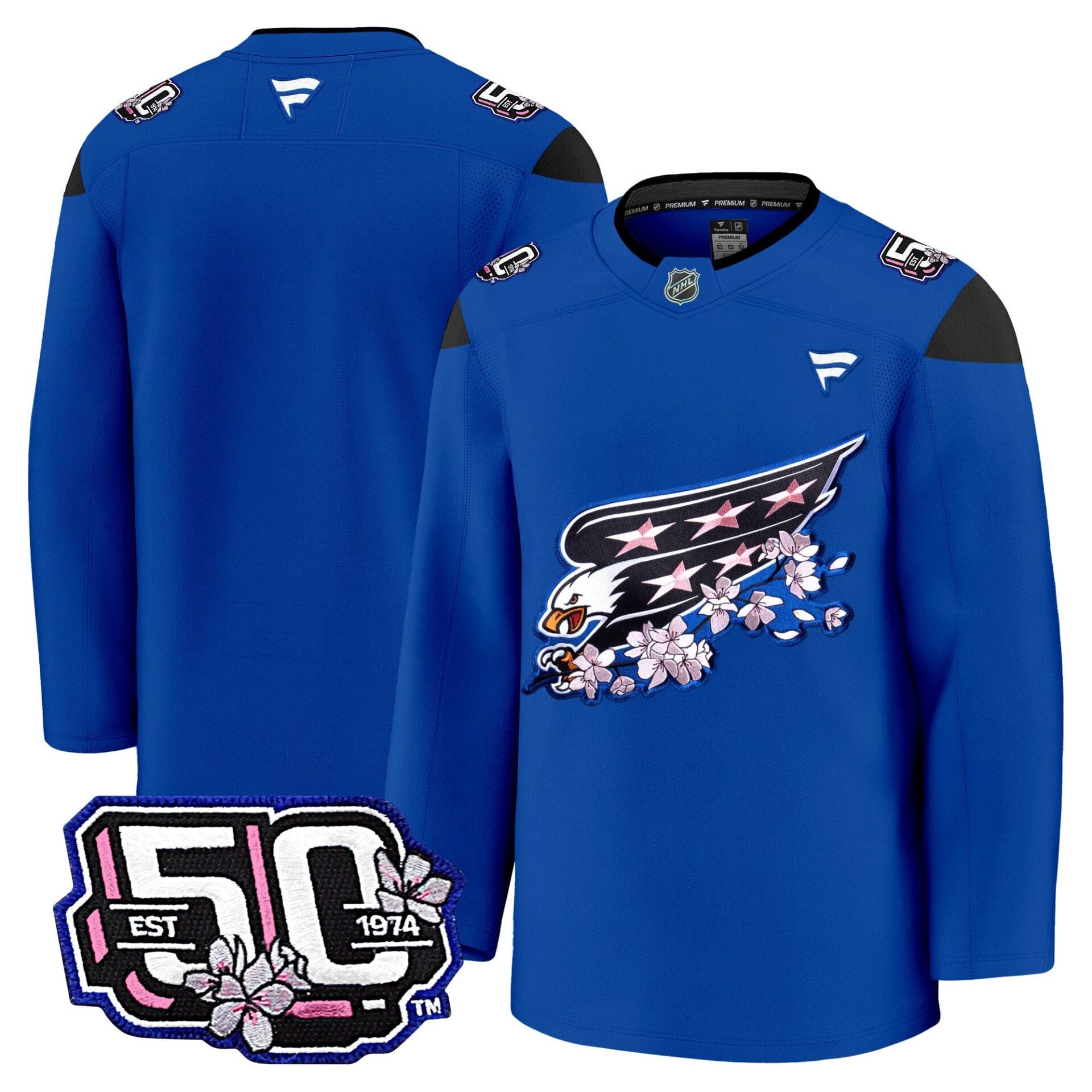 Washington Capitals 50th Anniversary Cherry Blossom Premium Jersey - All Stitched - Image 9