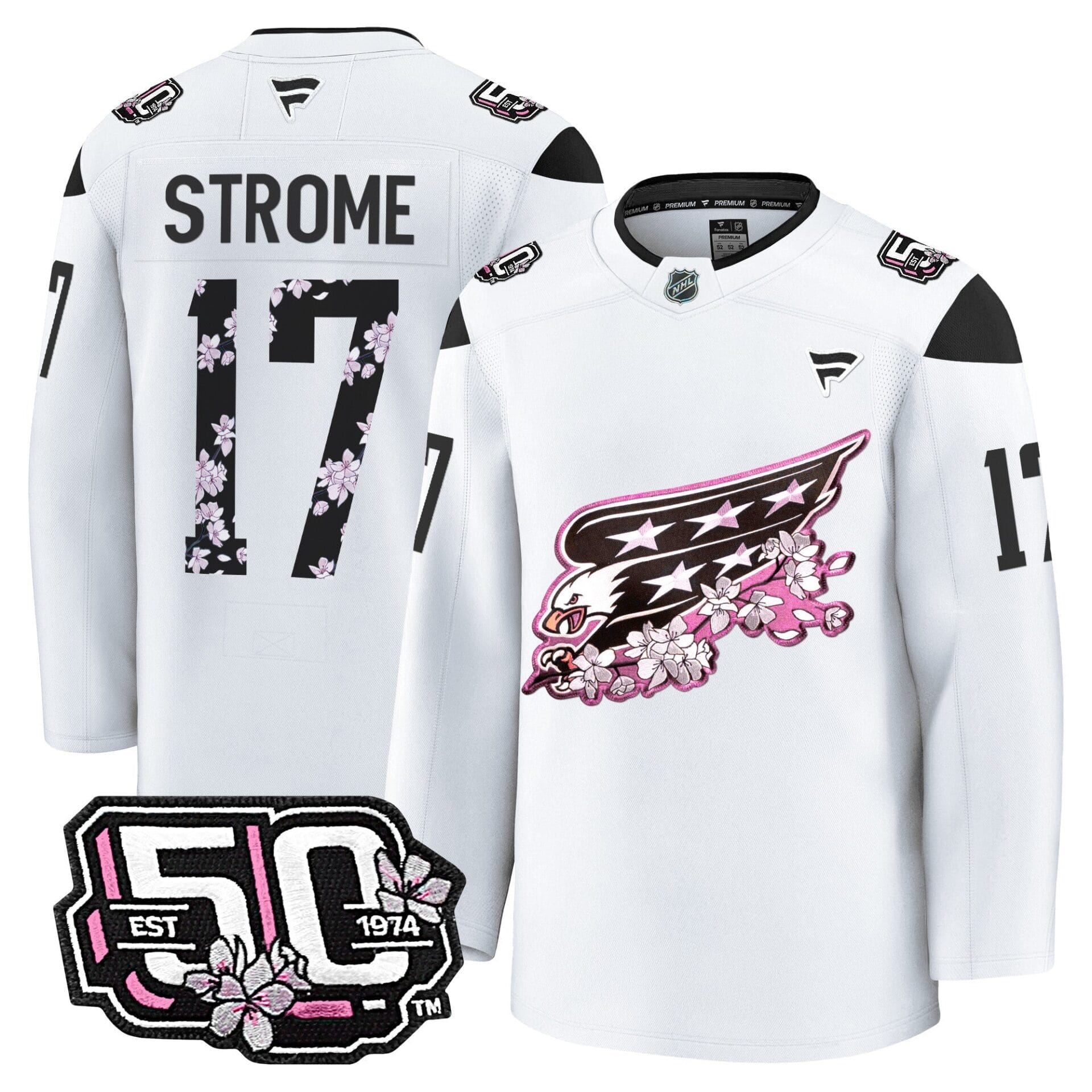 Washington Capitals 50th Anniversary Cherry Blossom Premium Jersey - All Stitched - Image 30