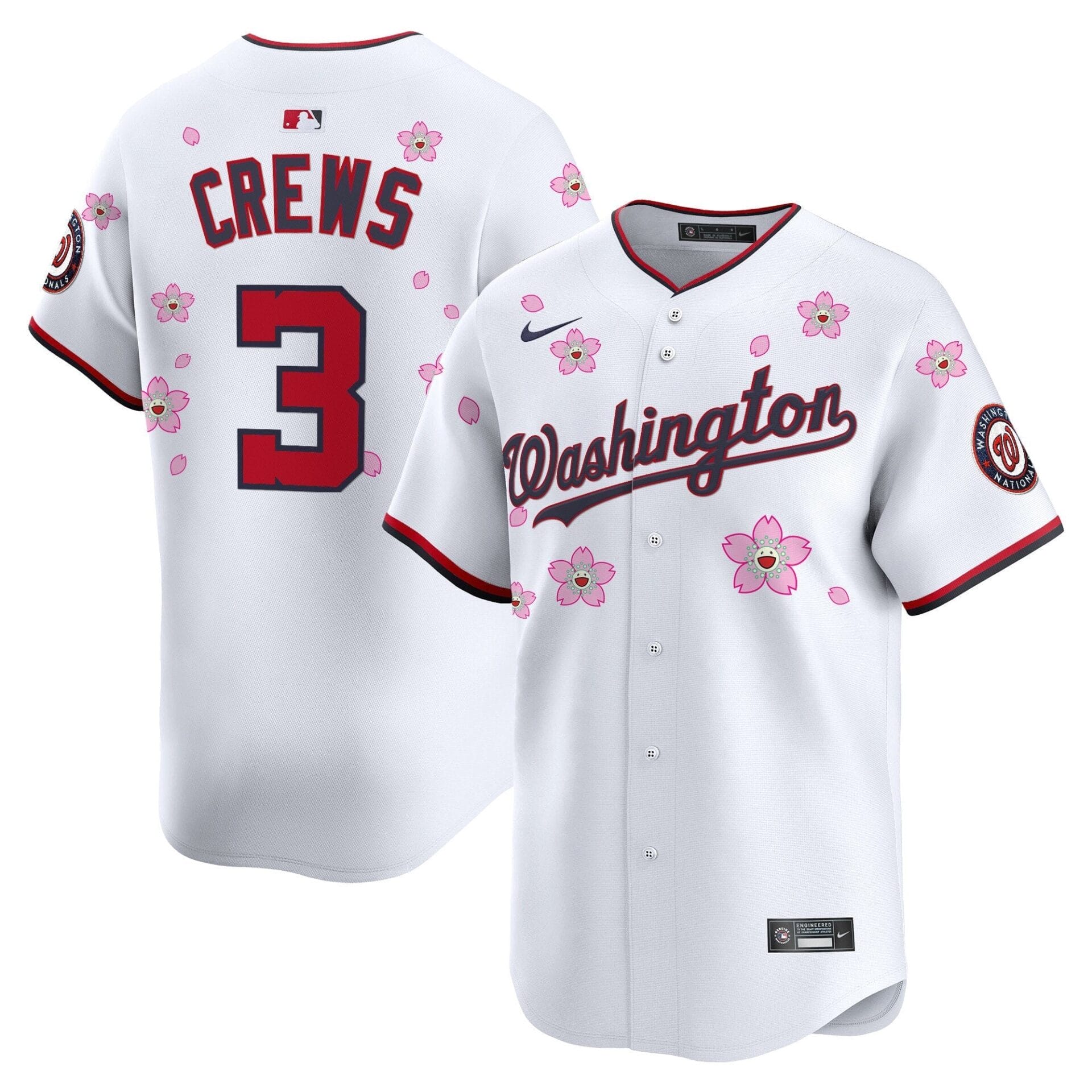 Washington Nationals Cherry Blossom Vapor Premier Limited Jersey - Stitched - Image 2
